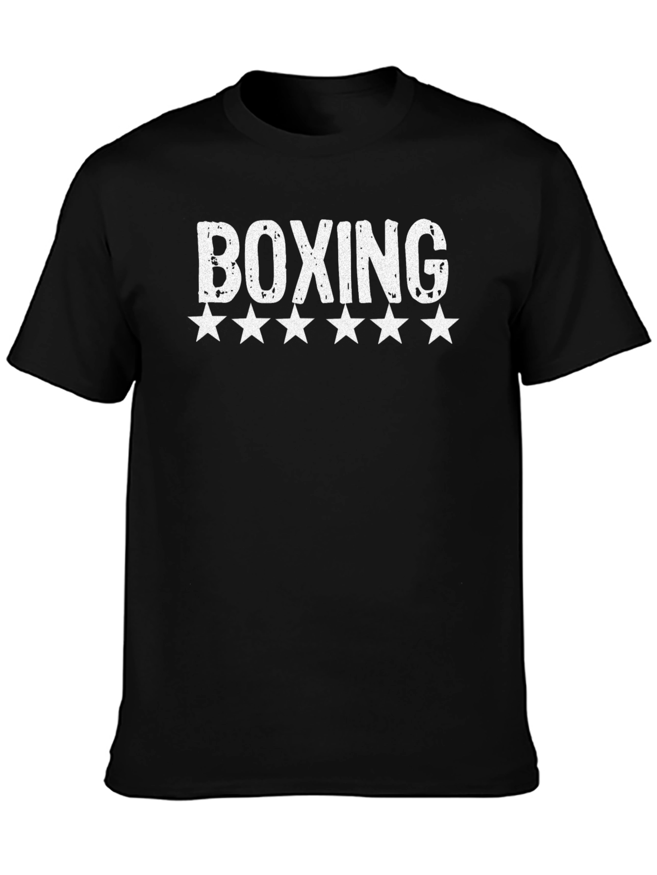 Boxing Star Graphic Tee - Black Cotton T-Shirt