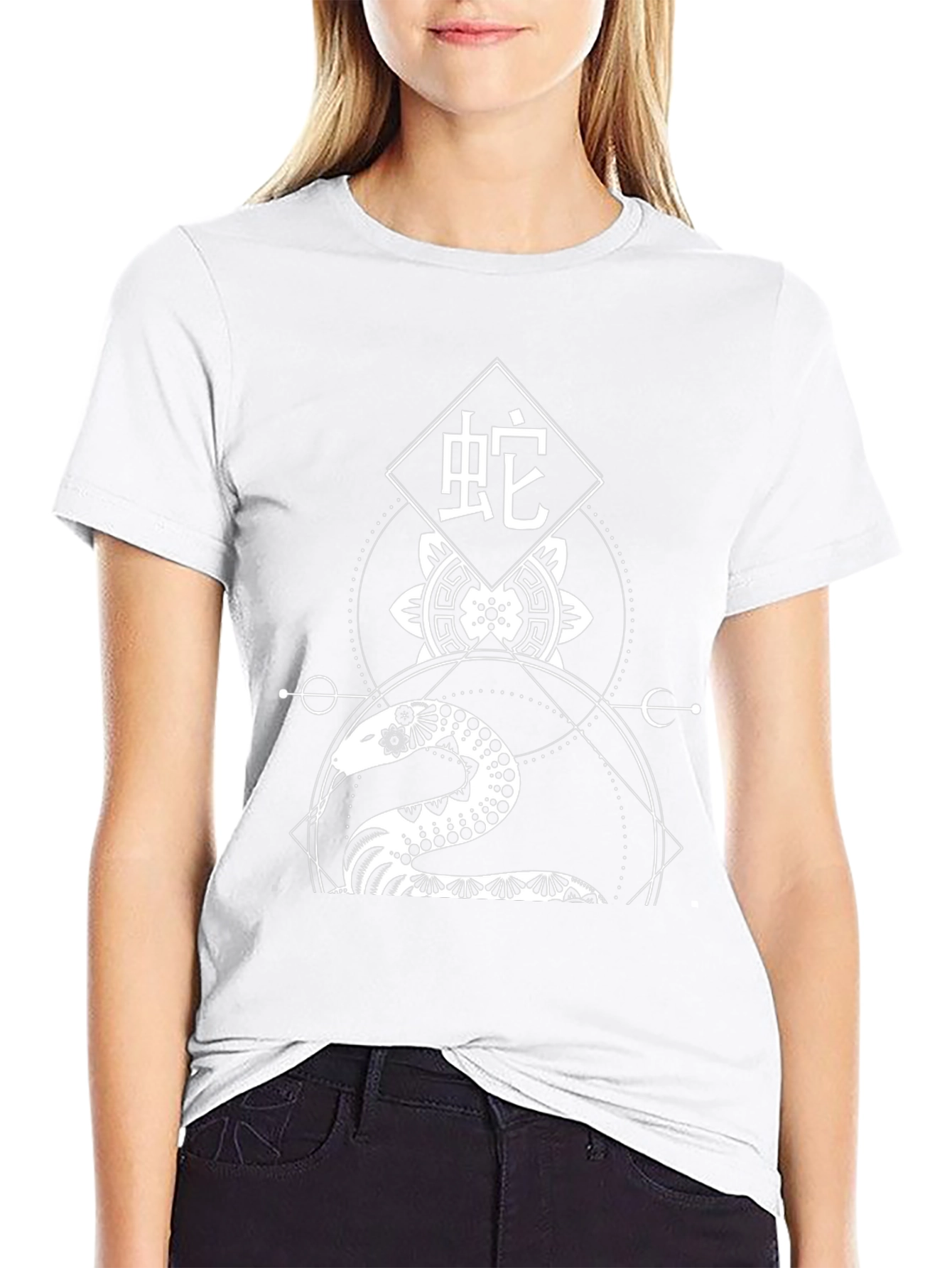 Snake Graphic Tee - Artistic Asian Design