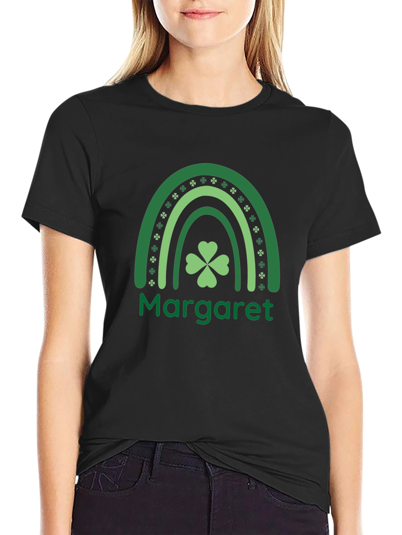 Margaret St. Patricks Day Rainbow Shamrock T-Shirt