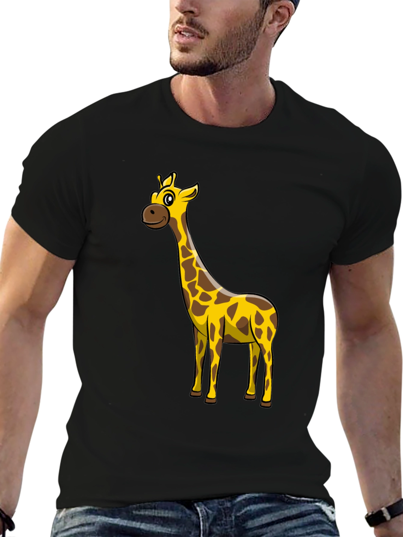 Giraffe Graphic Black T-Shirt