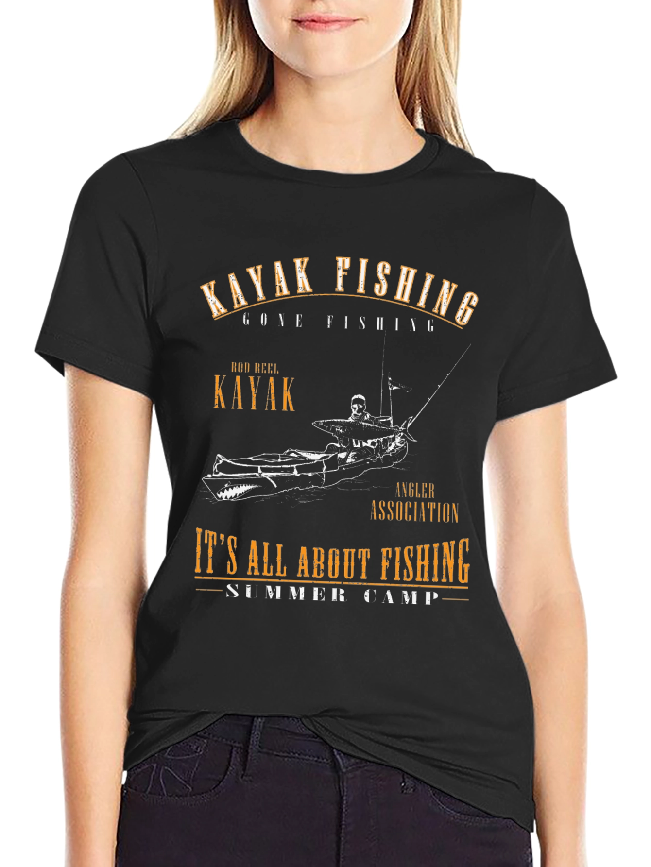 Kayak Fishing T-Shirt - Angler Association Summer Camp Tee