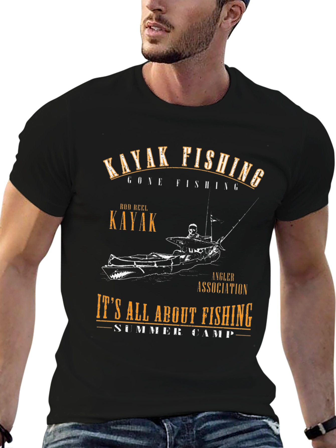 Kayak Fishing T-Shirt - Angler Association Summer Camp Tee