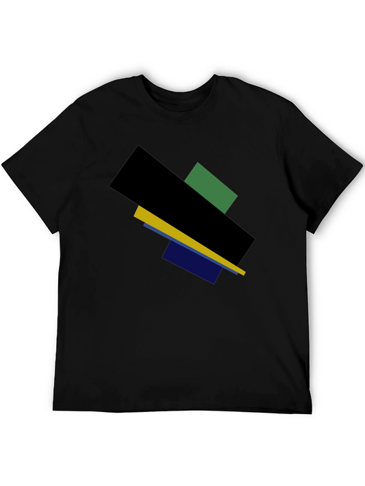 Abstract Geometric Graphic Tee - Modern Style