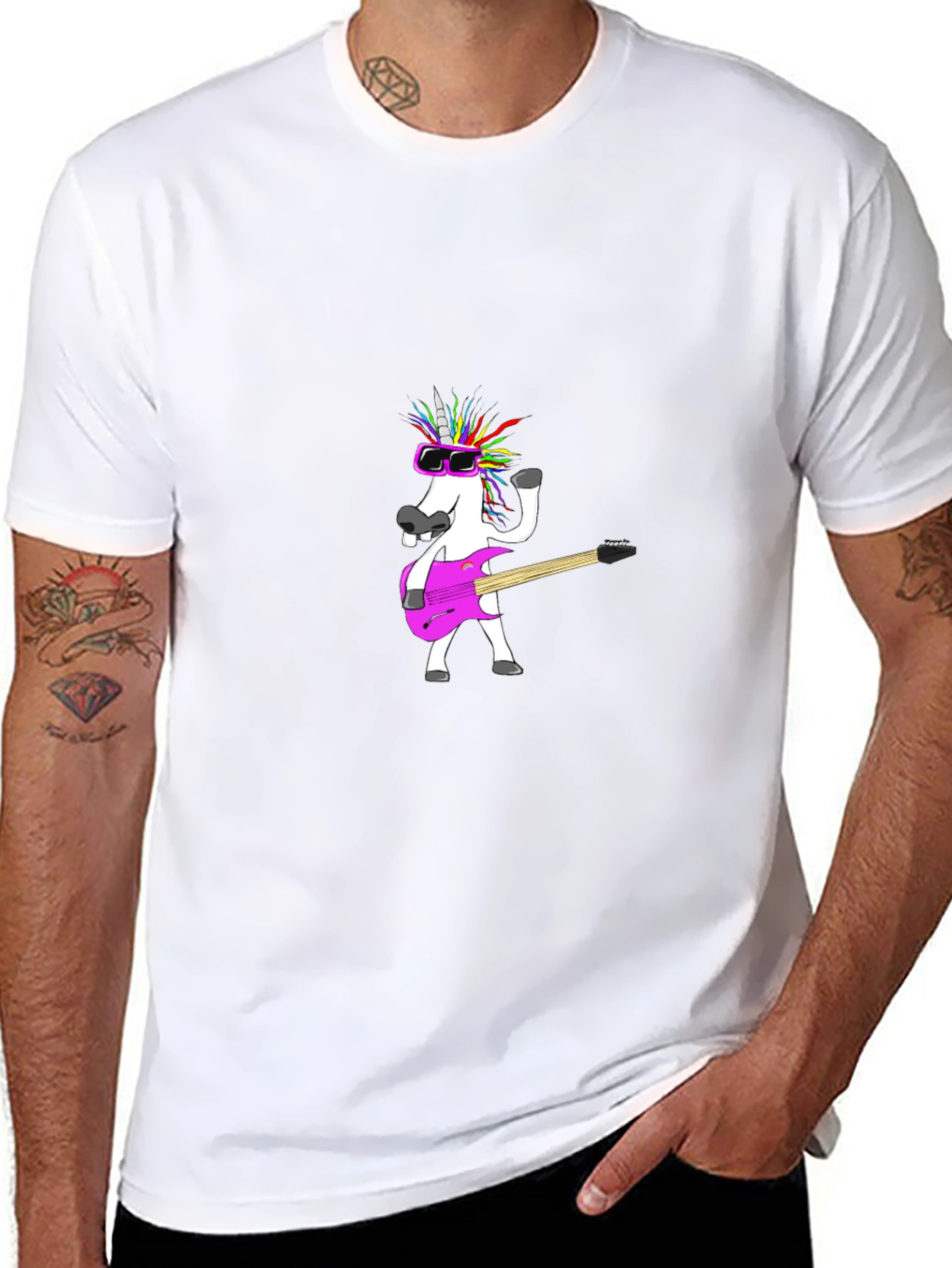 Unicorn Guitarist Black T-Shirt