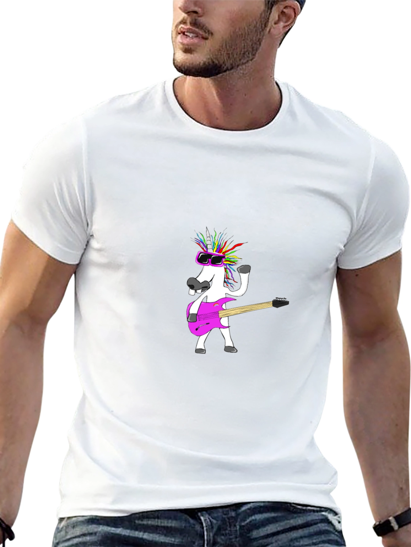 Unicorn Guitarist Black T-Shirt