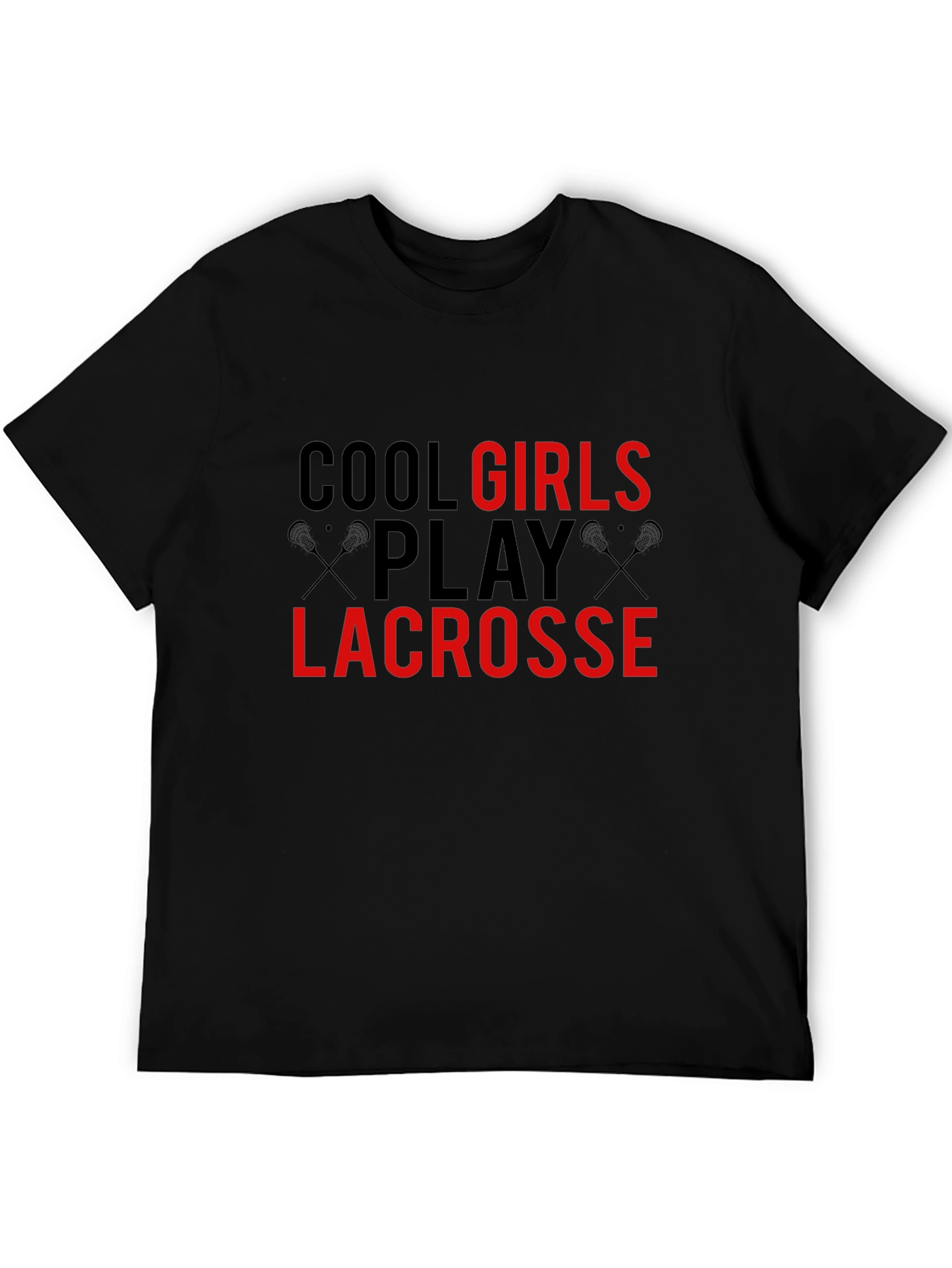 Cool Girls Play Lacrosse Black T-Shirt