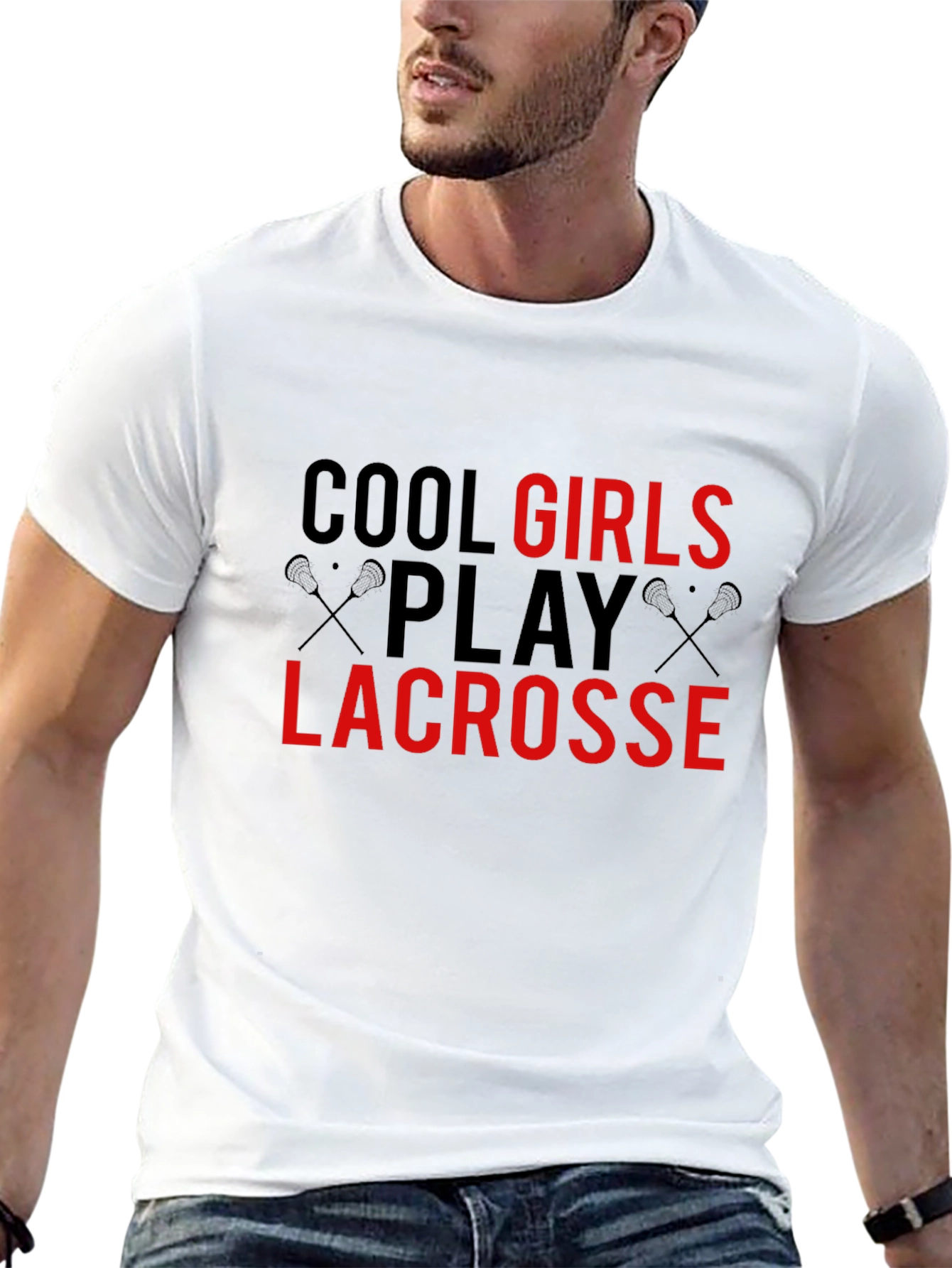 Cool Girls Play Lacrosse Black T-Shirt