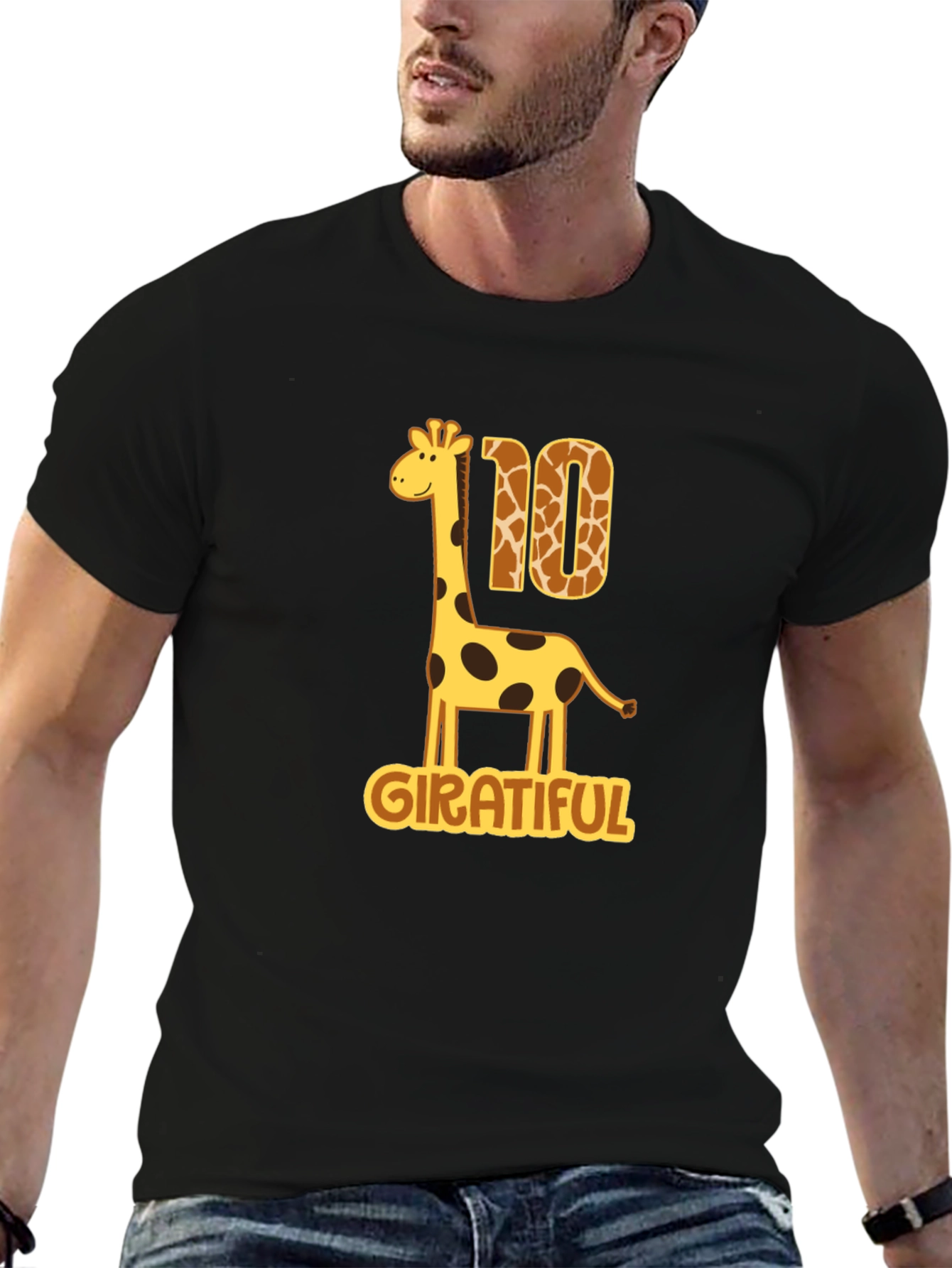 Girateful Birthday T-Shirt - 10th Birthday Giraffe Tee