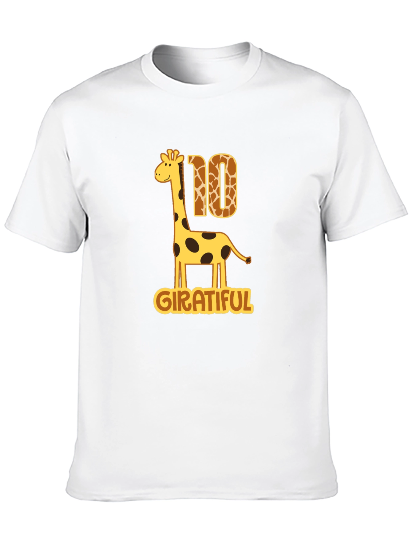 Girateful Birthday T-Shirt - 10th Birthday Giraffe Tee