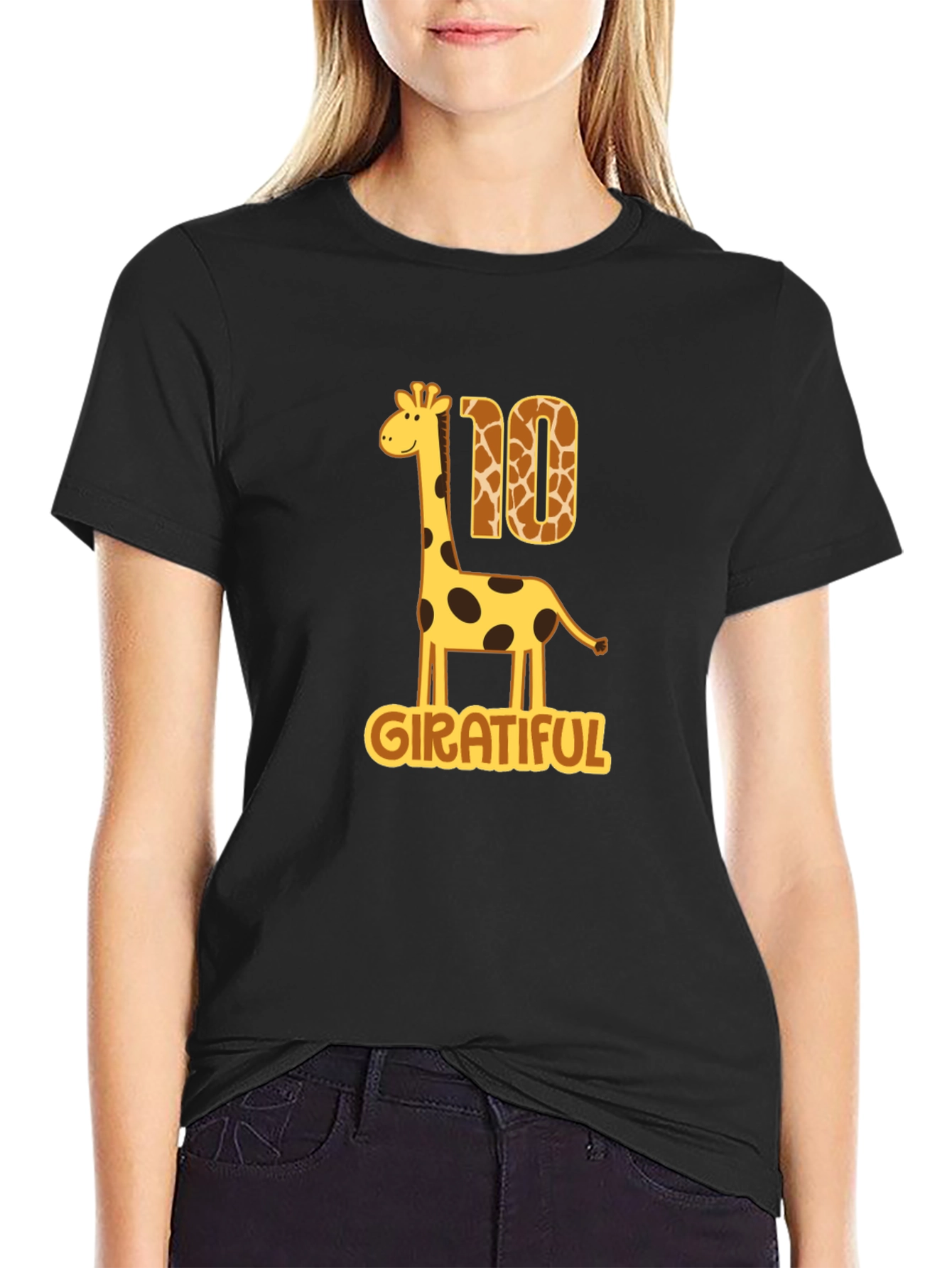 Girateful Birthday T-Shirt - 10th Birthday Giraffe Tee