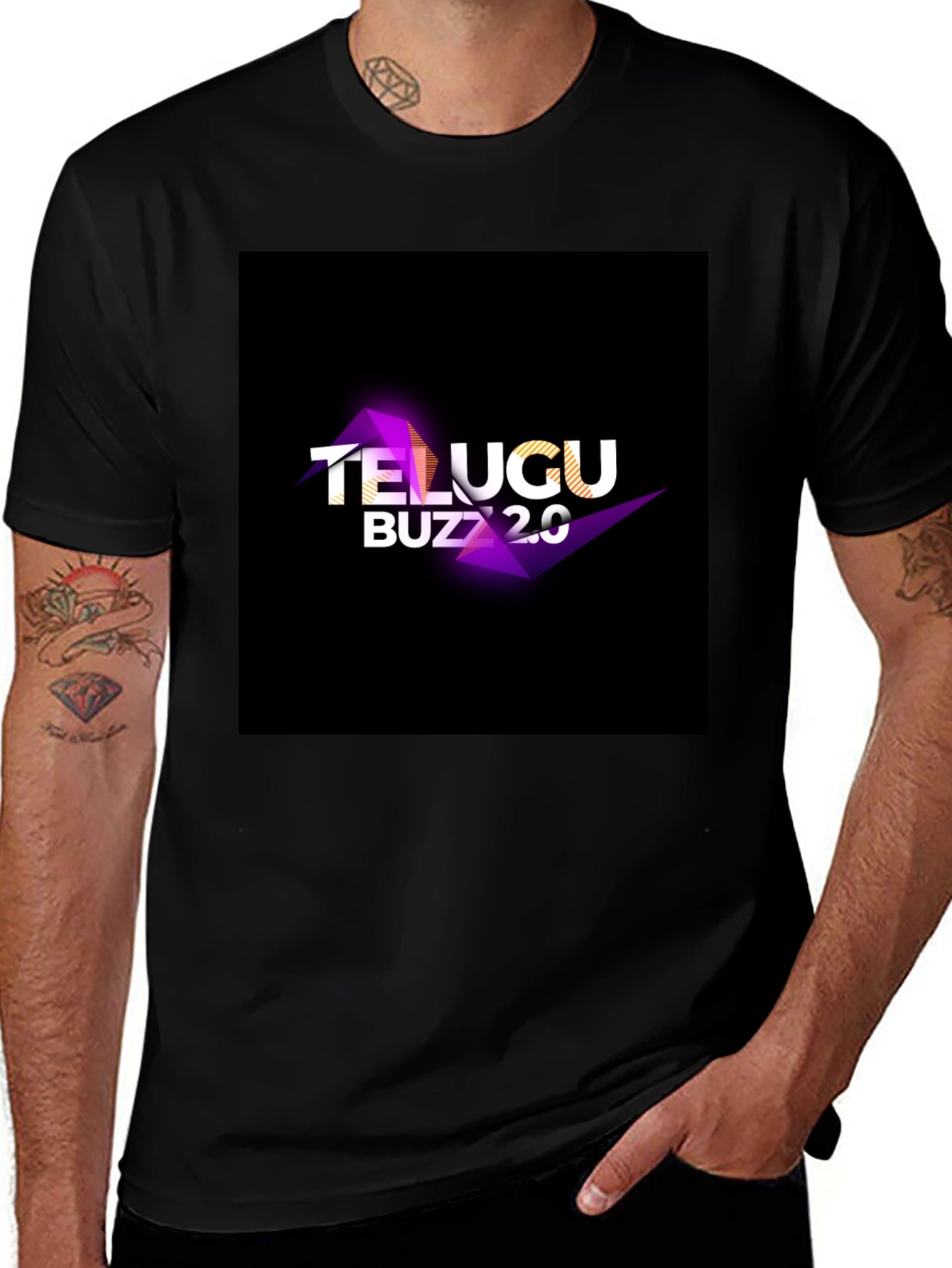 Telugu Buzz 2.0 Graphic Tee - Stylish Black T-Shirt