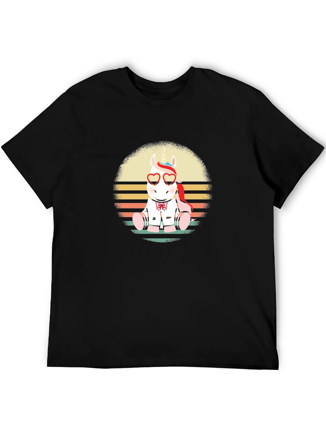 Retro Unicorn Heart Sunglasses T-Shirt