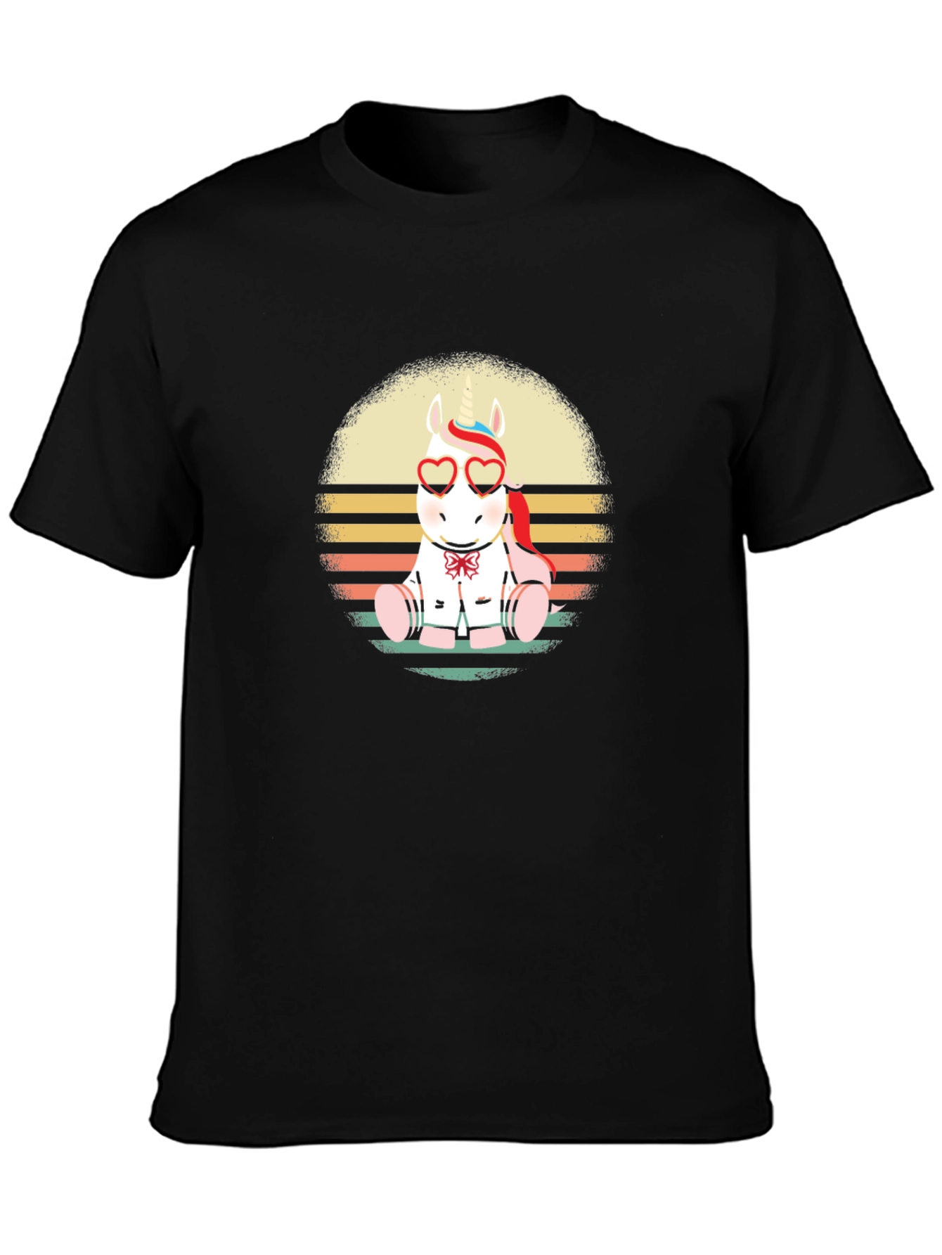 Retro Unicorn Heart Sunglasses T-Shirt