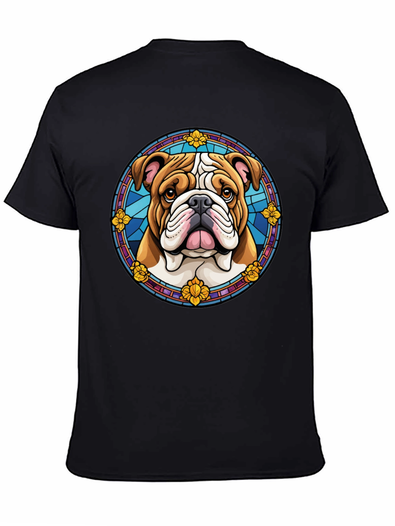 Bulldog Stained Glass Style Graphic Tee