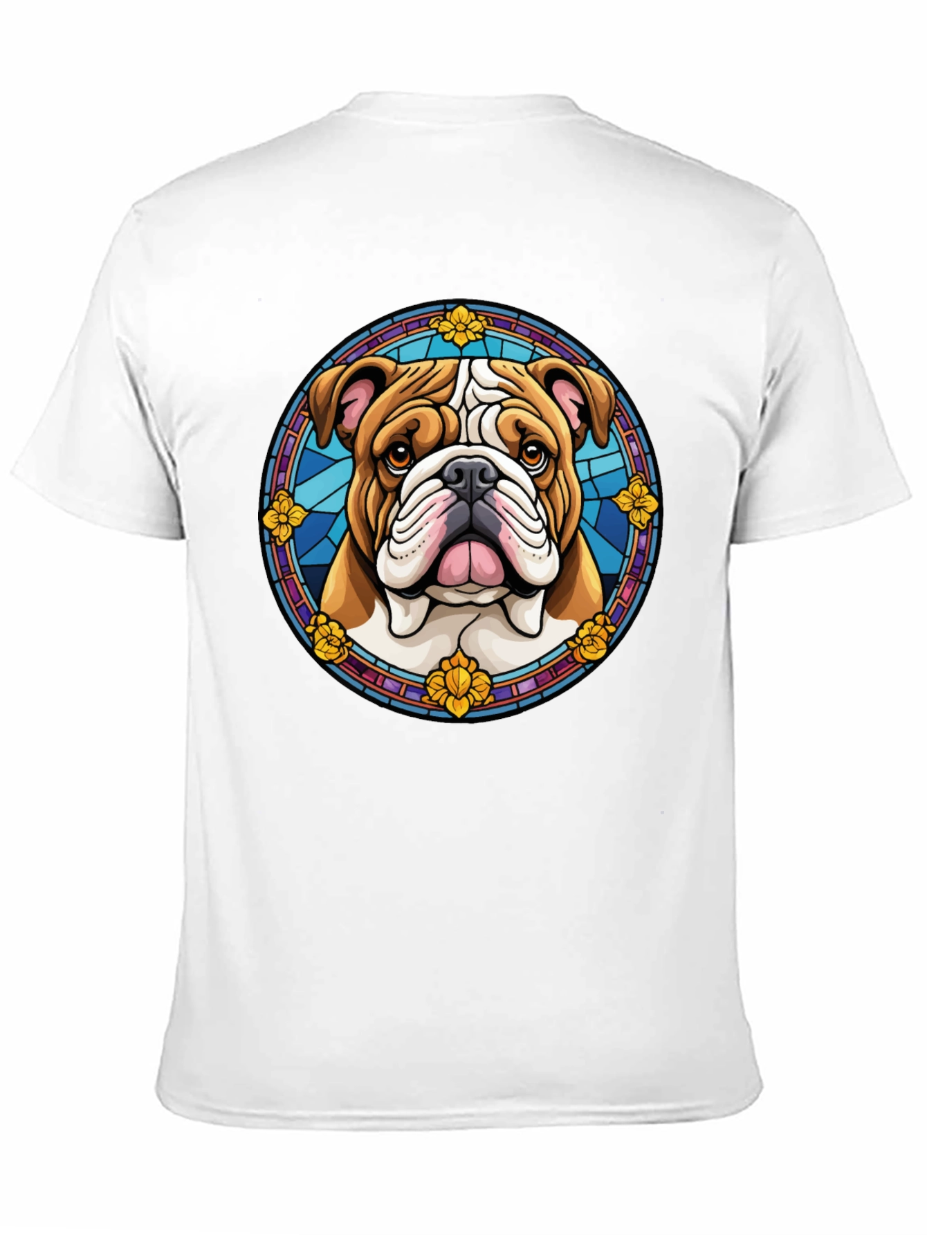 Bulldog Stained Glass Style Graphic Tee