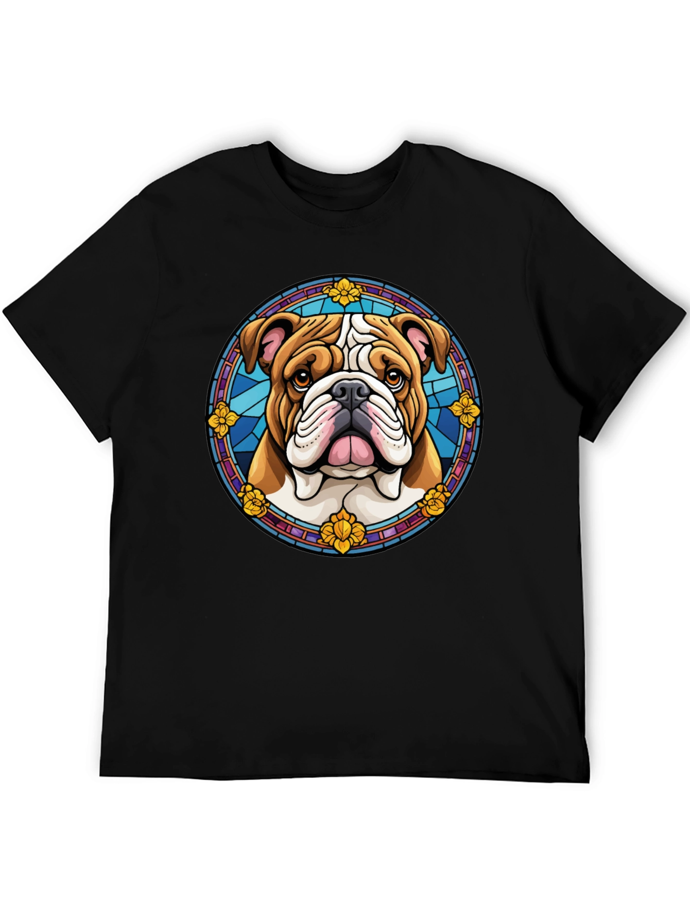 Bulldog Stained Glass Style Graphic Tee