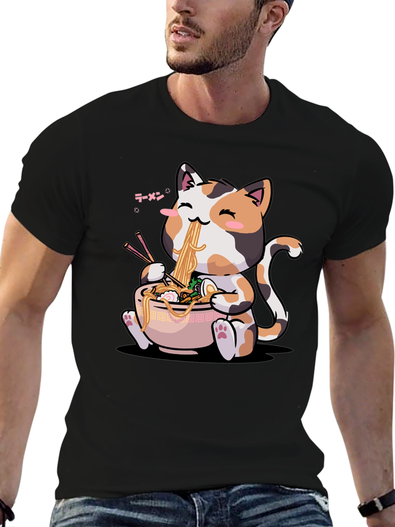 Kawaii Cat Ramen T-Shirt - Unisex Anime Style