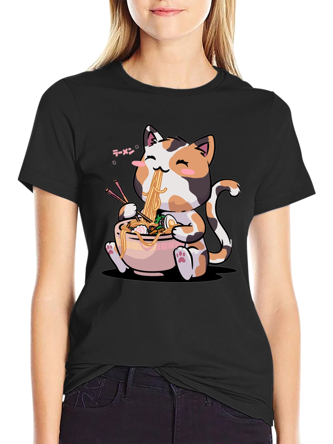 Kawaii Cat Ramen T-Shirt - Unisex Anime Style