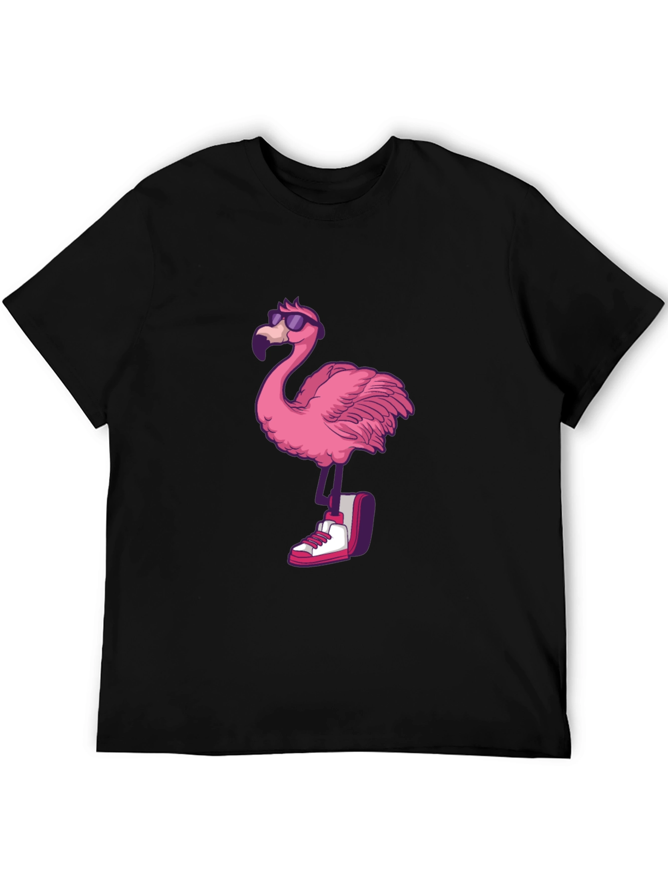 Cool Flamingo Graphic Tee - Black T-Shirt