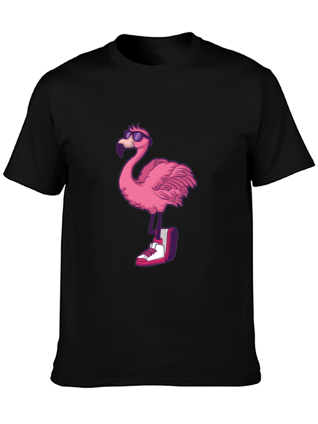 Cool Flamingo Graphic Tee - Black T-Shirt