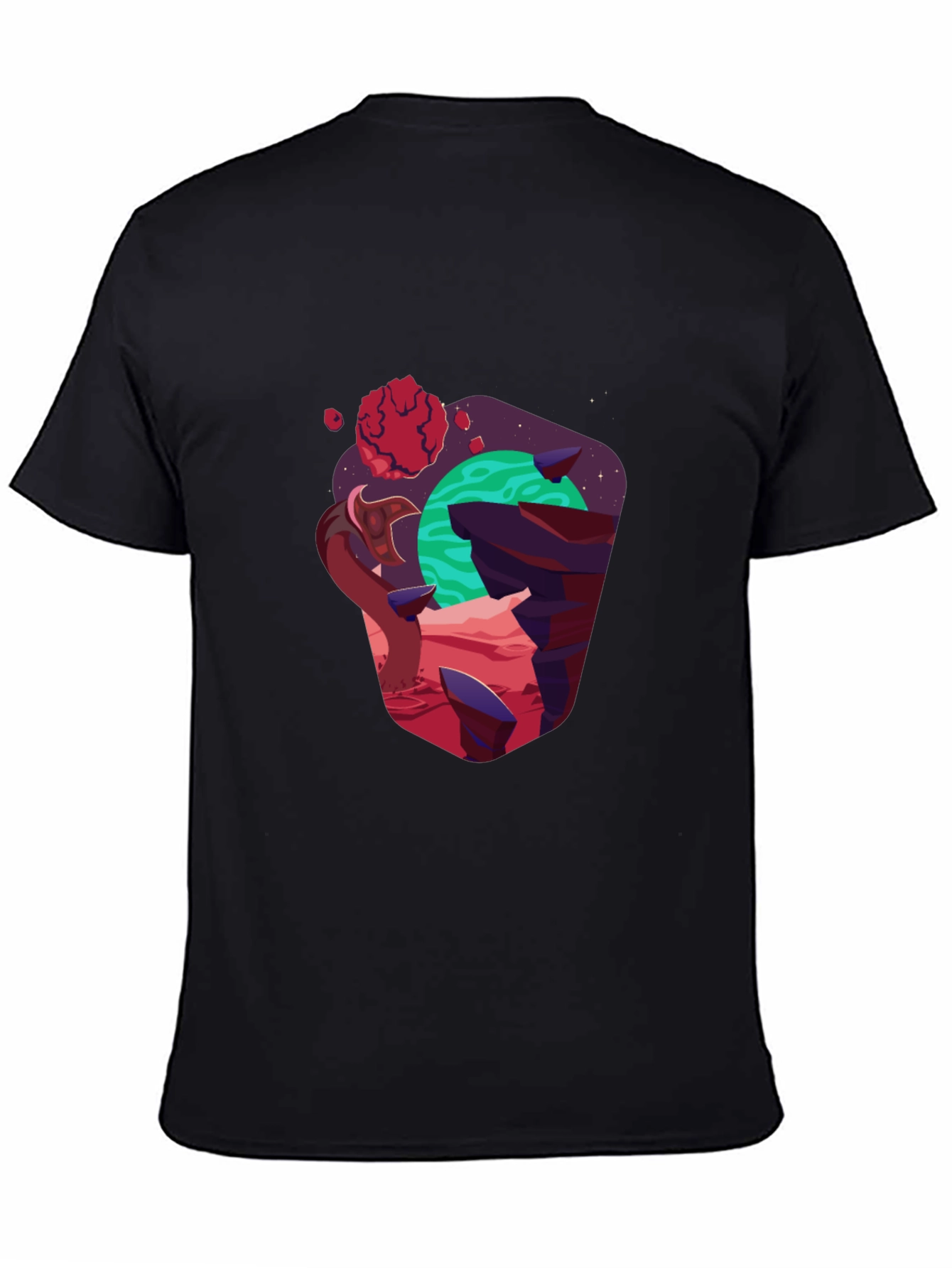 Cosmic Planet Graphic Black T-Shirt