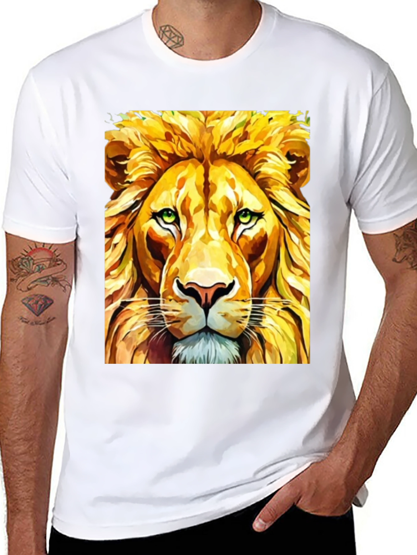 Lion Graphic T-Shirt - Bold Animal Print Tee