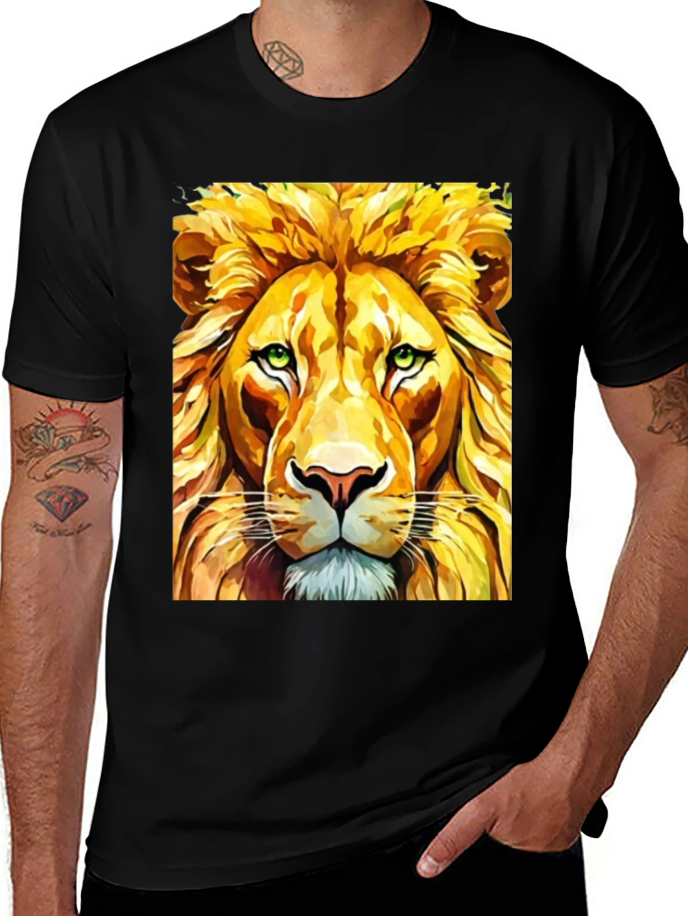 Lion Graphic T-Shirt - Bold Animal Print Tee