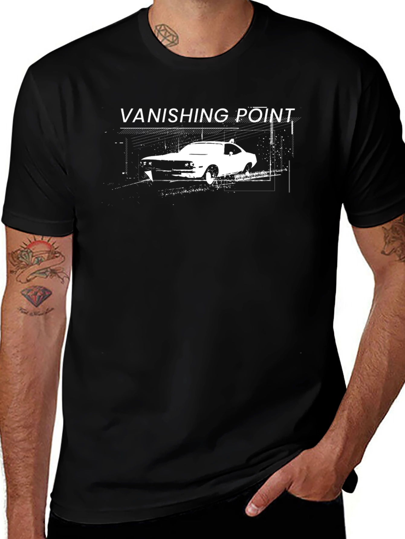 Vanishing Point Car Graphic Tee - Classic Movie T-Shirt