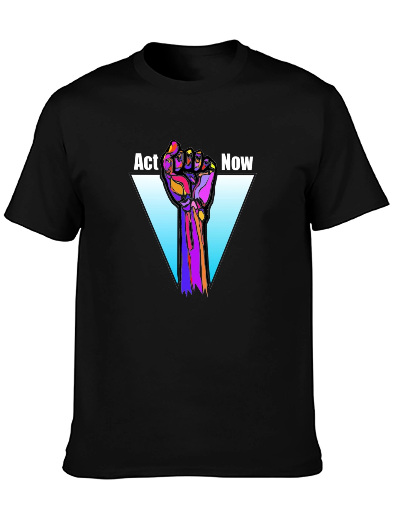 Act Now Graphic Tee - Black Cotton T-Shirt