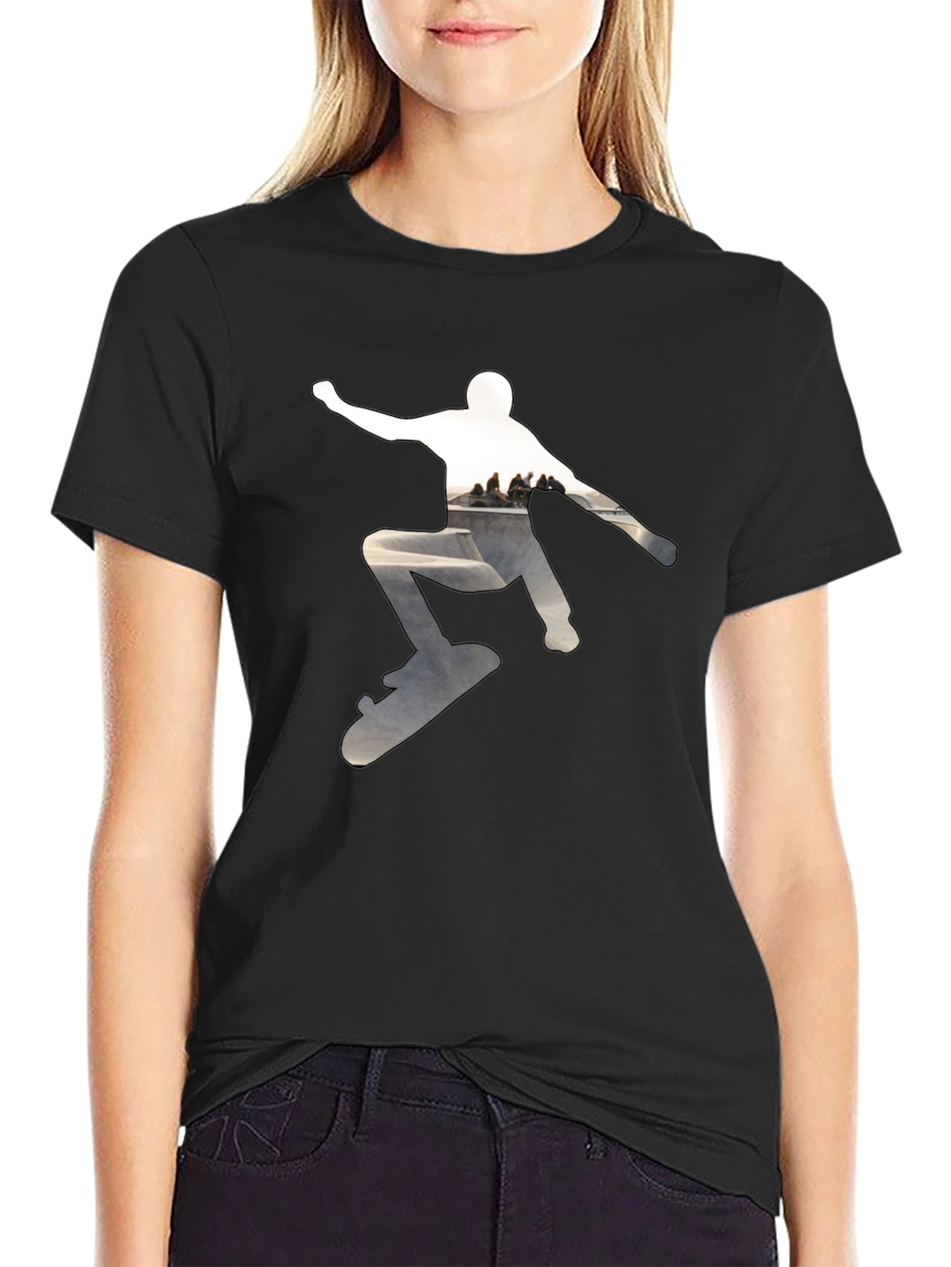 Skateboarder Graphic Black T-Shirt
