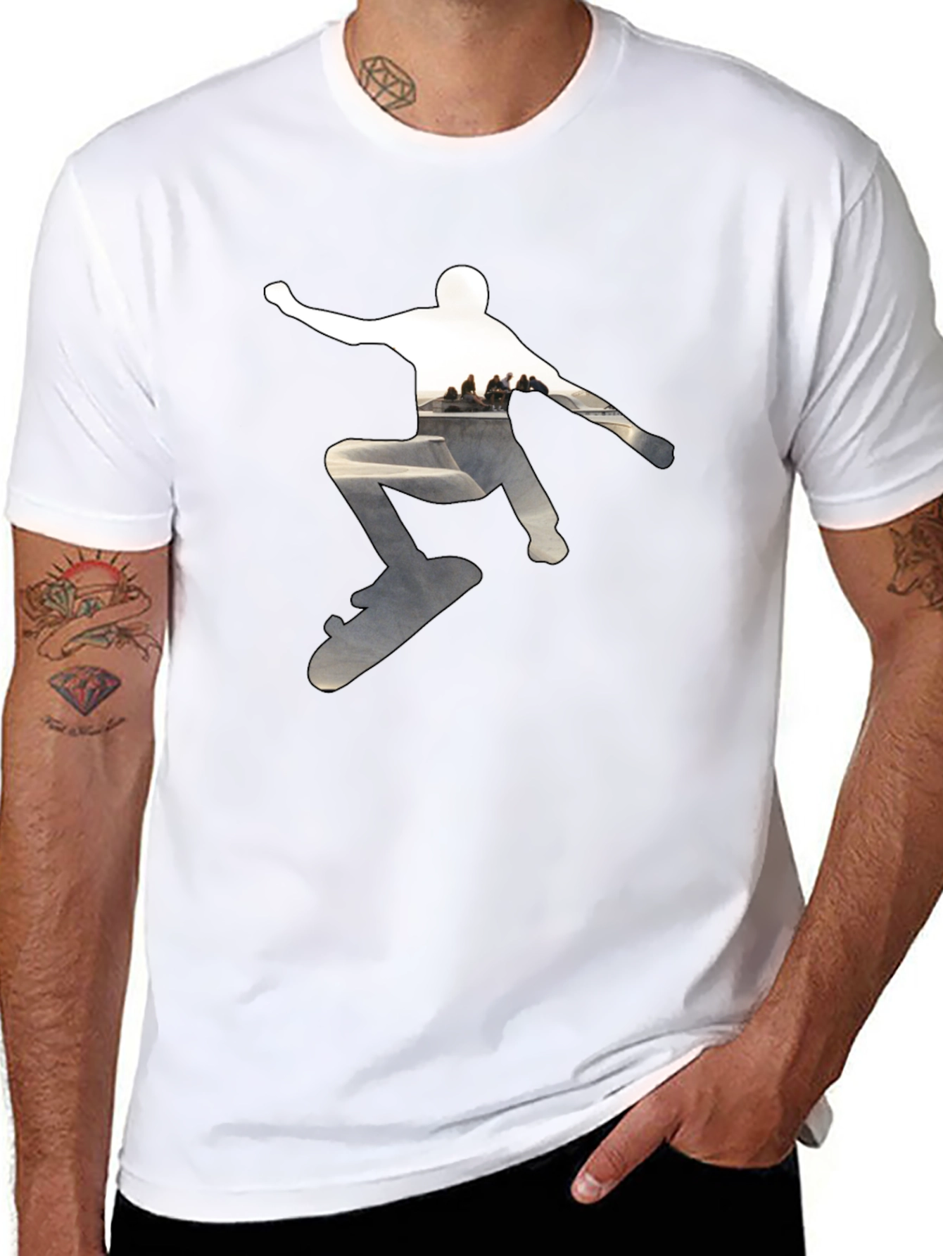 Skateboarder Graphic Black T-Shirt