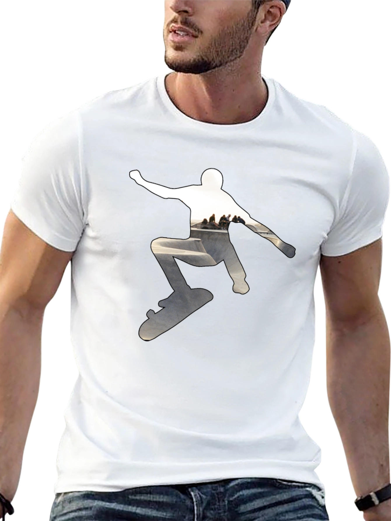 Skateboarder Graphic Black T-Shirt
