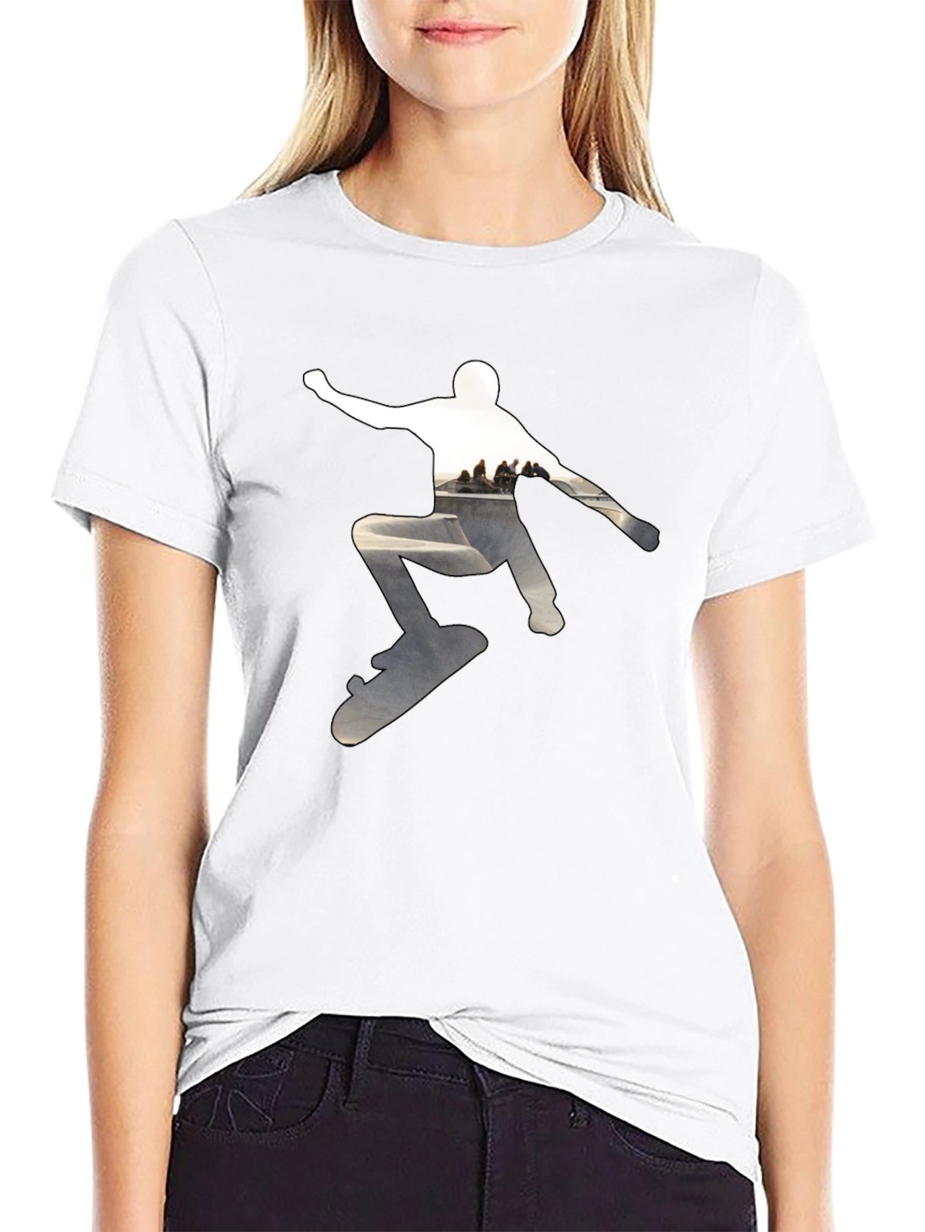 Skateboarder Graphic Black T-Shirt