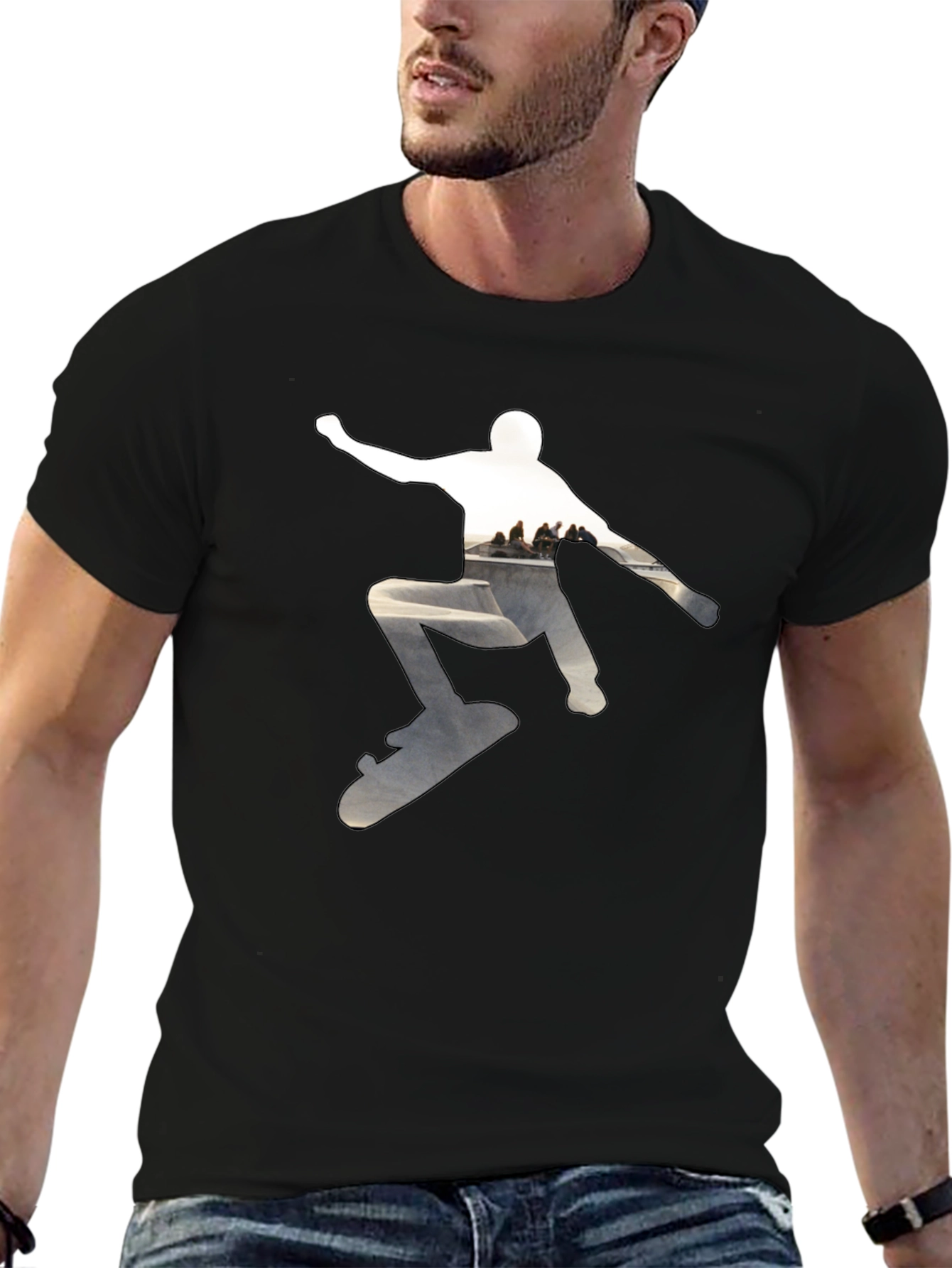 Skateboarder Graphic Black T-Shirt