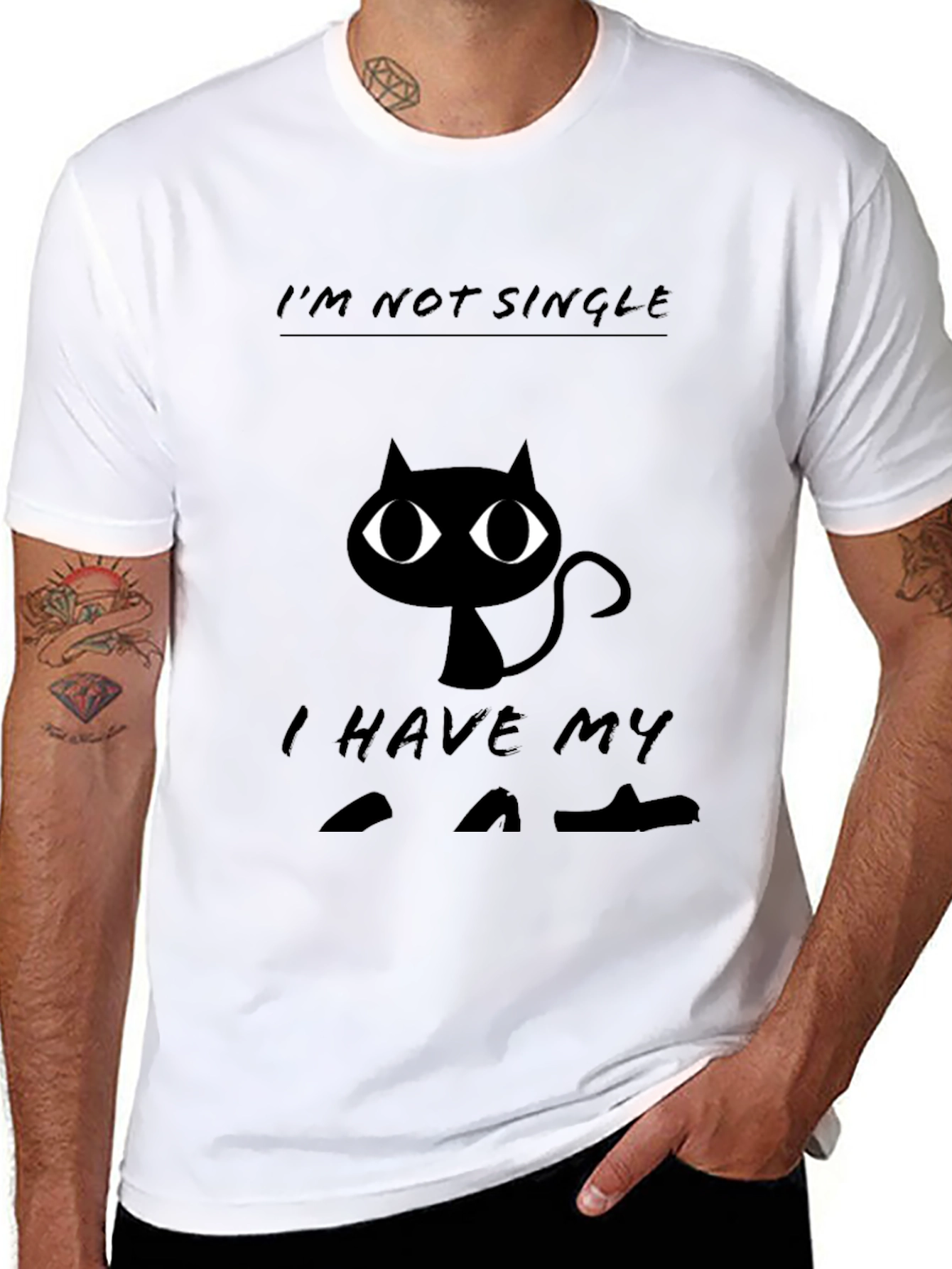 Im Not Single I Have Cats Black T-Shirt