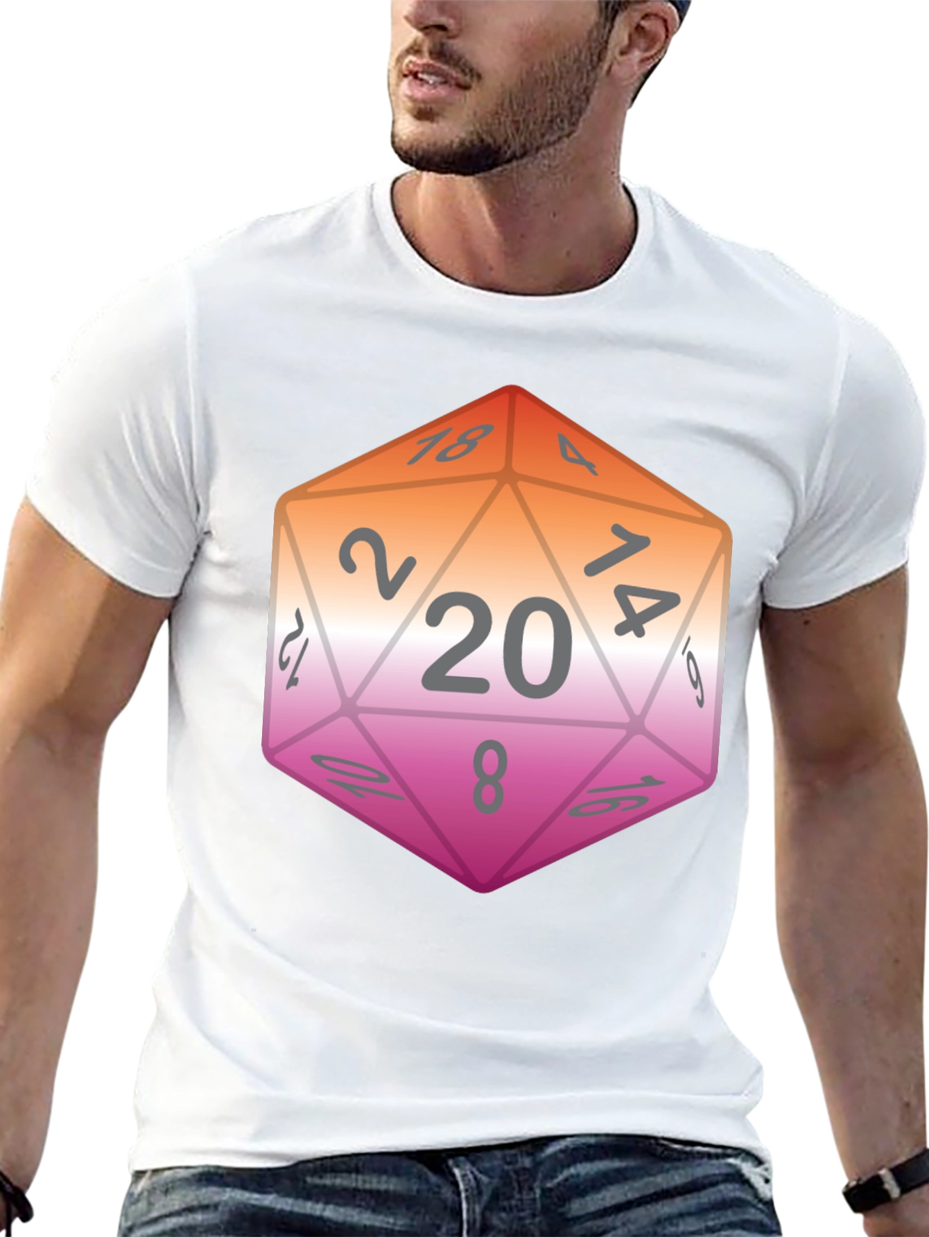 LGBT D20 Dice Graphic Tee - Pride Style