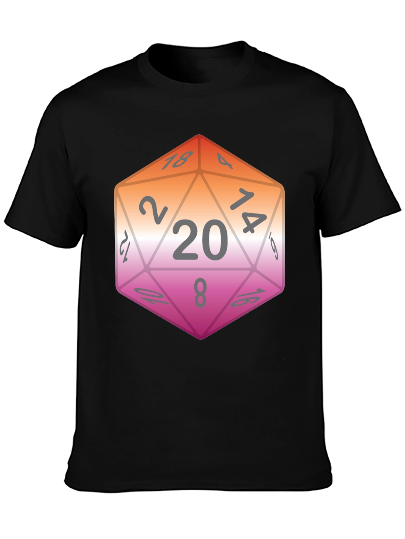 LGBT D20 Dice Graphic Tee - Pride Style