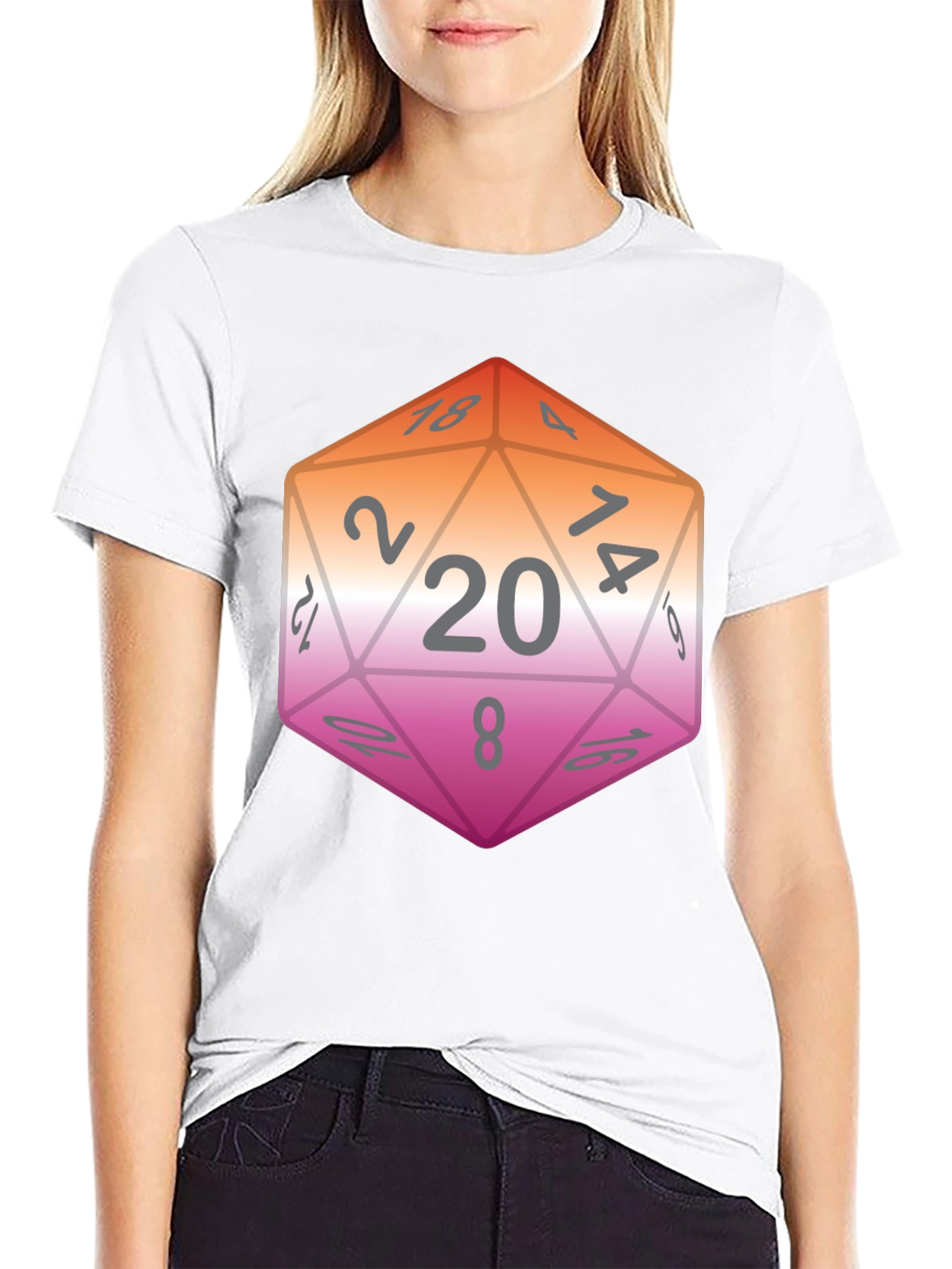 LGBT D20 Dice Graphic Tee - Pride Style