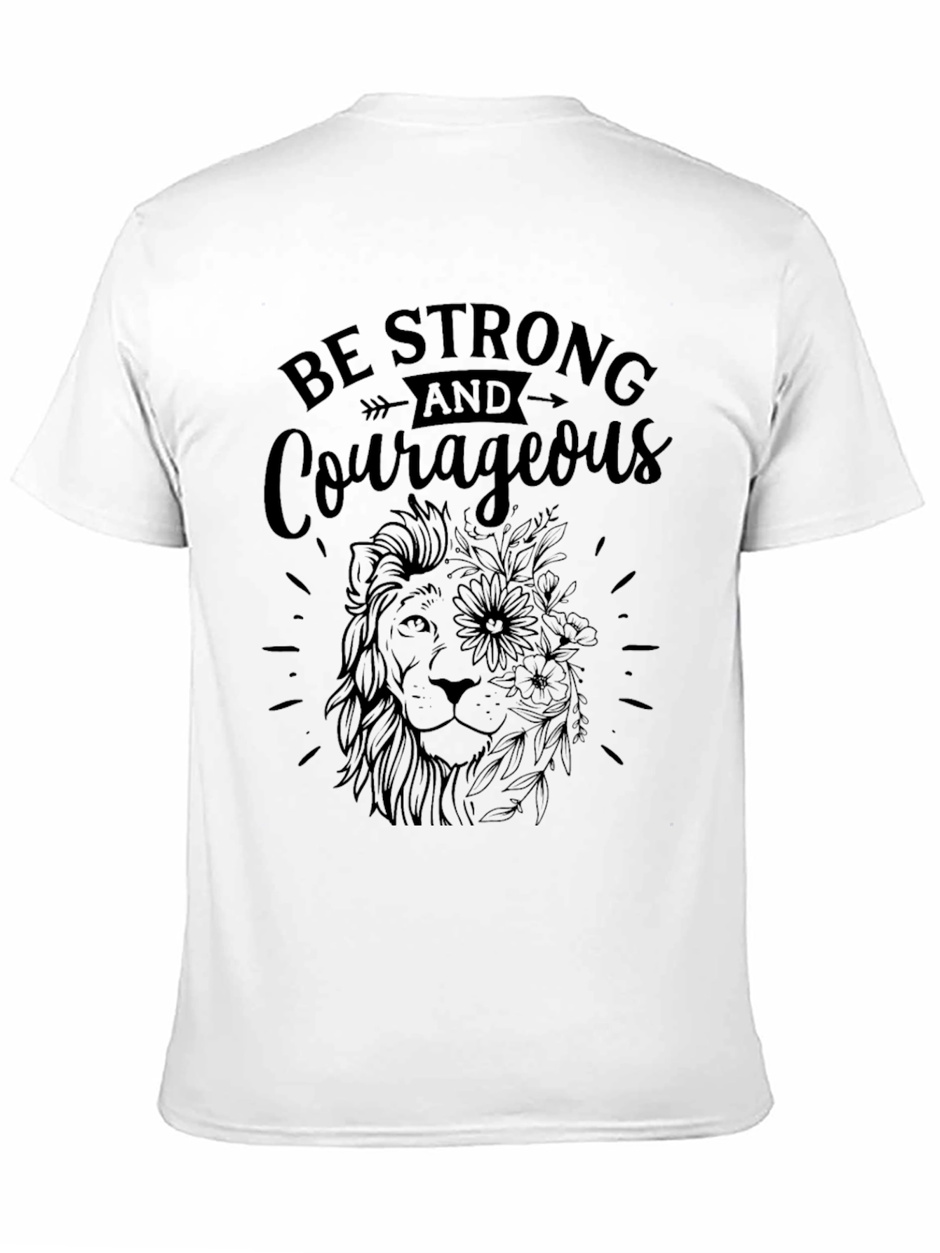 Be Strong & Courageous Lion Graphic Tee