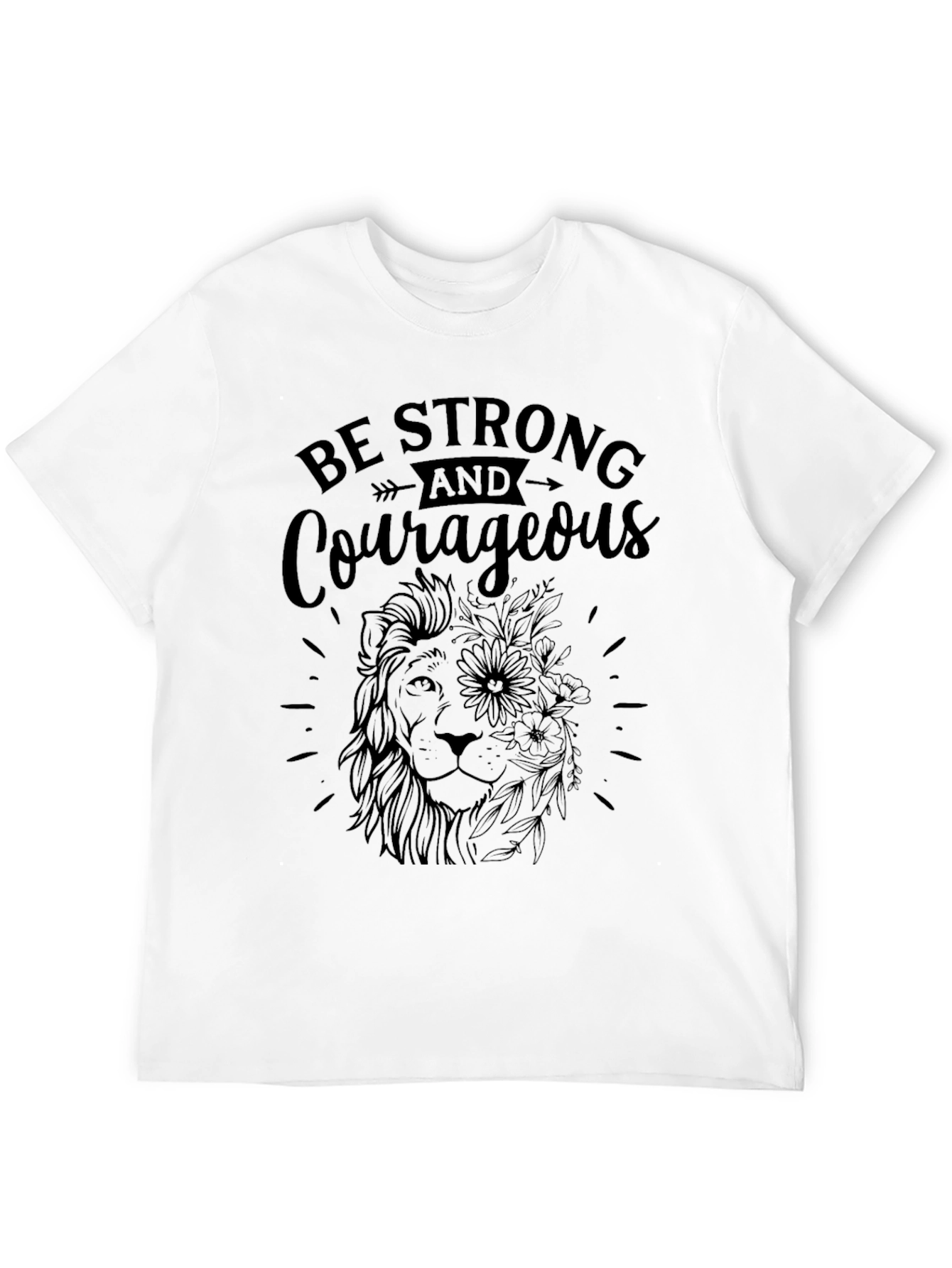 Be Strong & Courageous Lion Graphic Tee