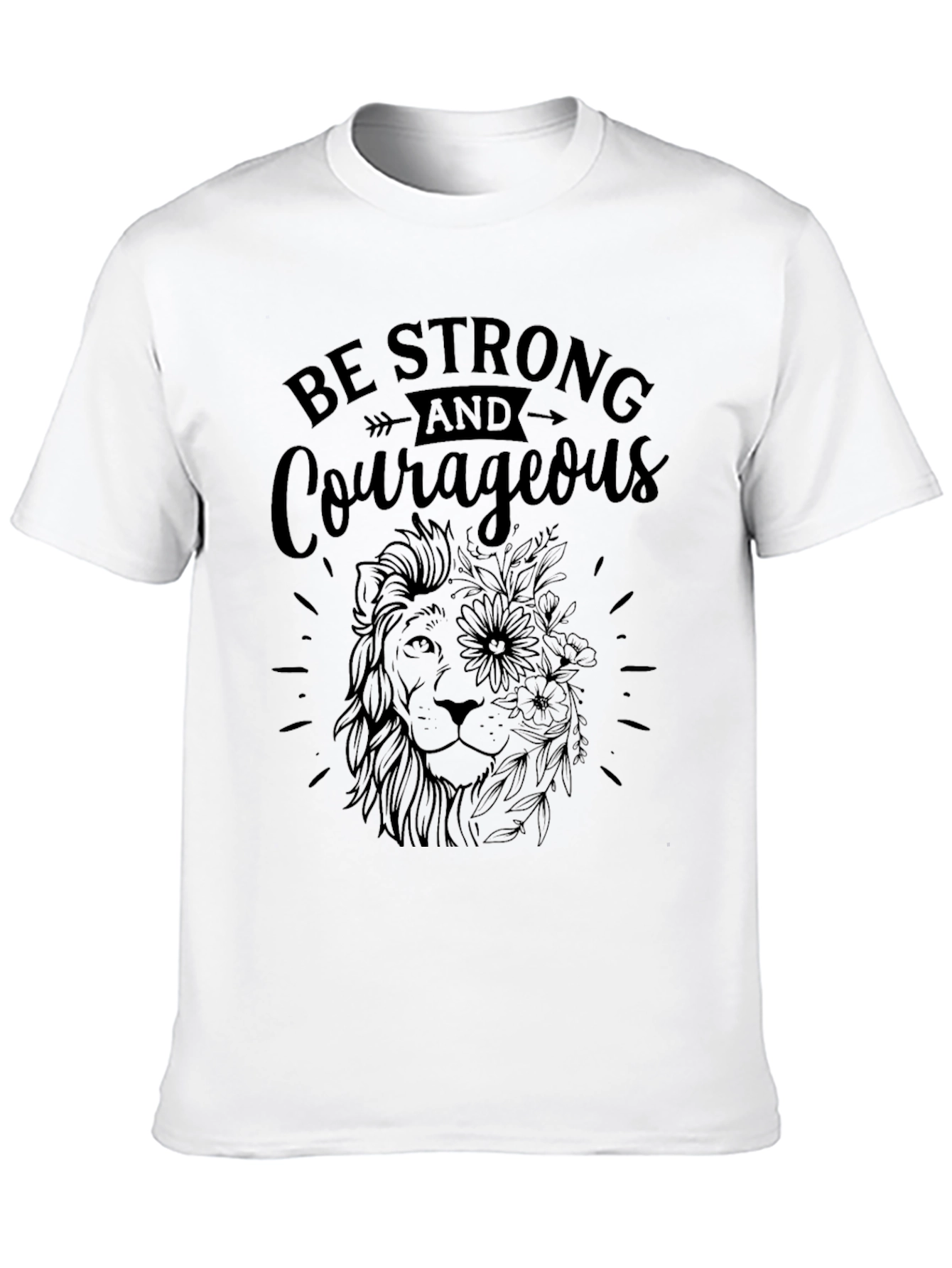 Be Strong & Courageous Lion Graphic Tee