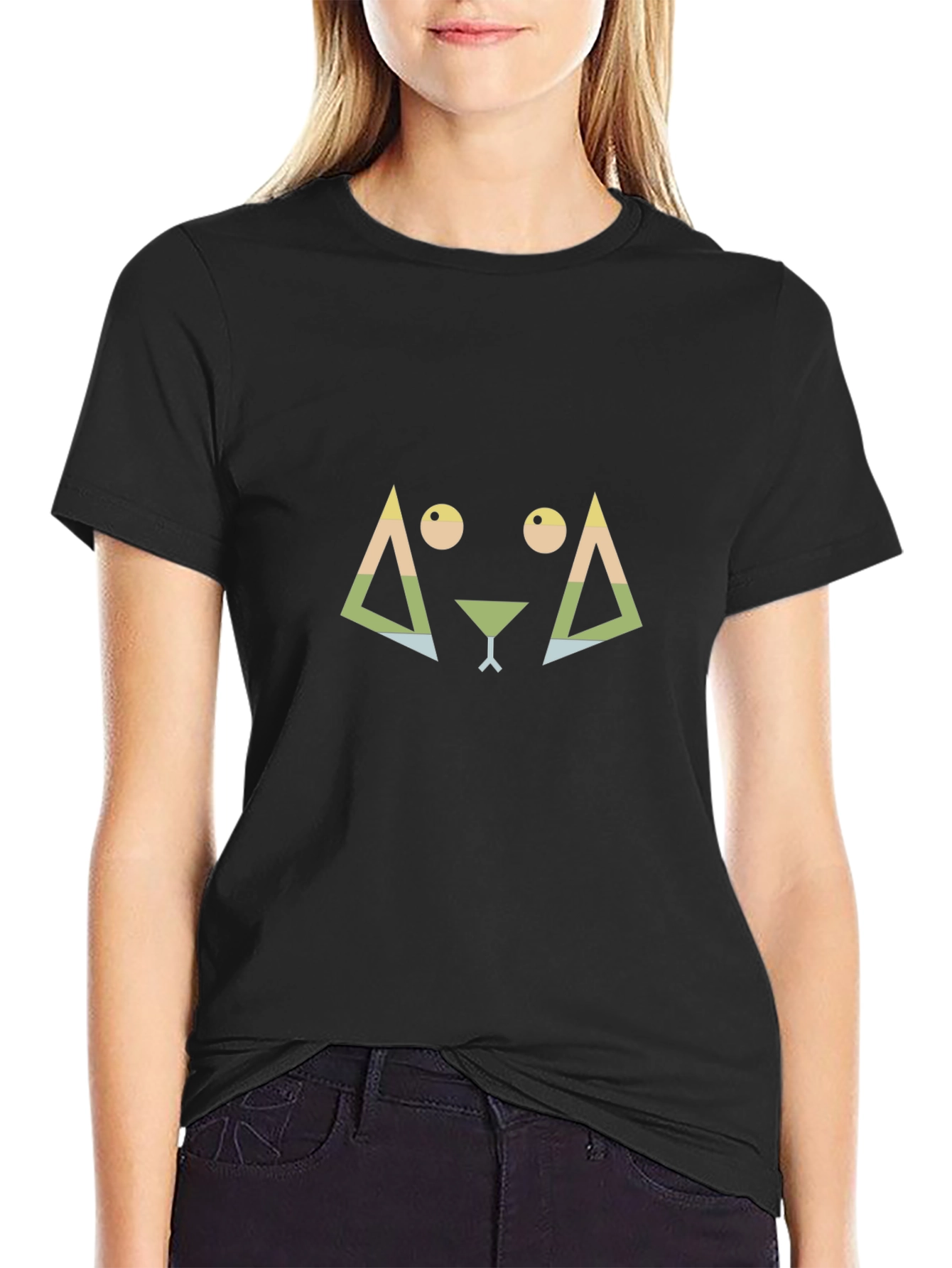 Geometric Animal Graphic Tee - Modern Casual Style