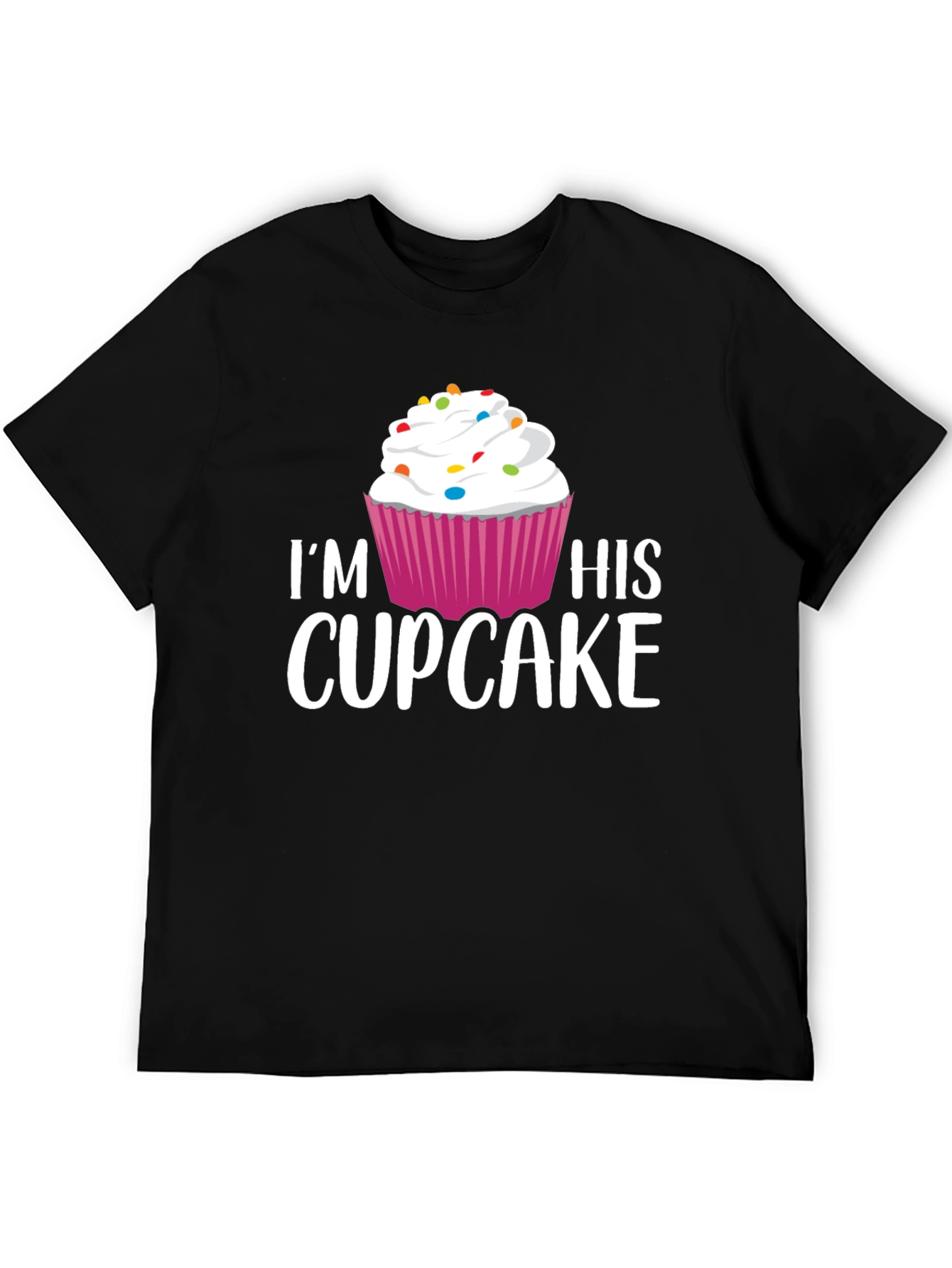 Im His Cupcake Graphic Tee - Black Cotton Blend
