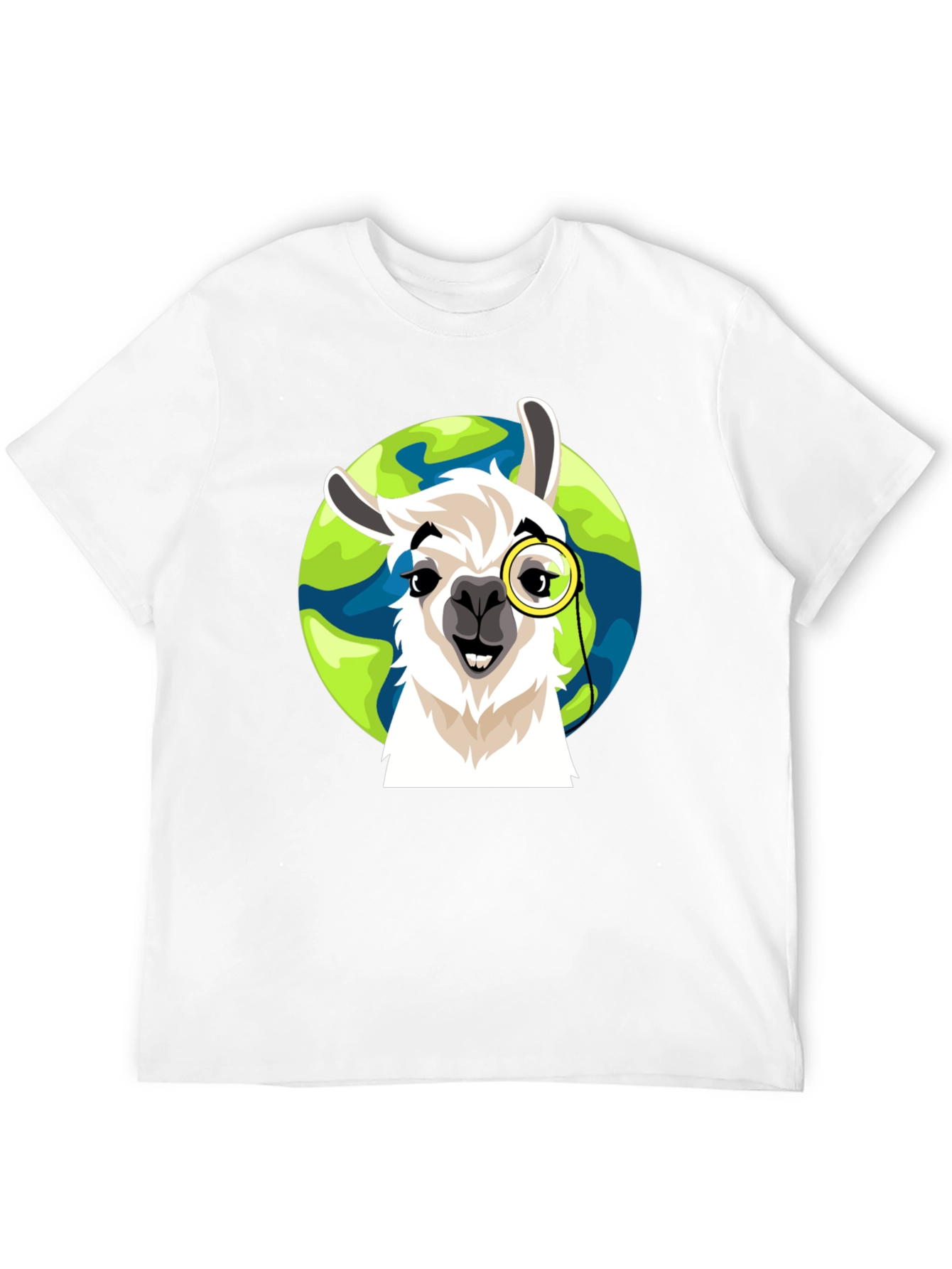 Llama Monocle Graphic T-Shirt - Eco-Friendly Design