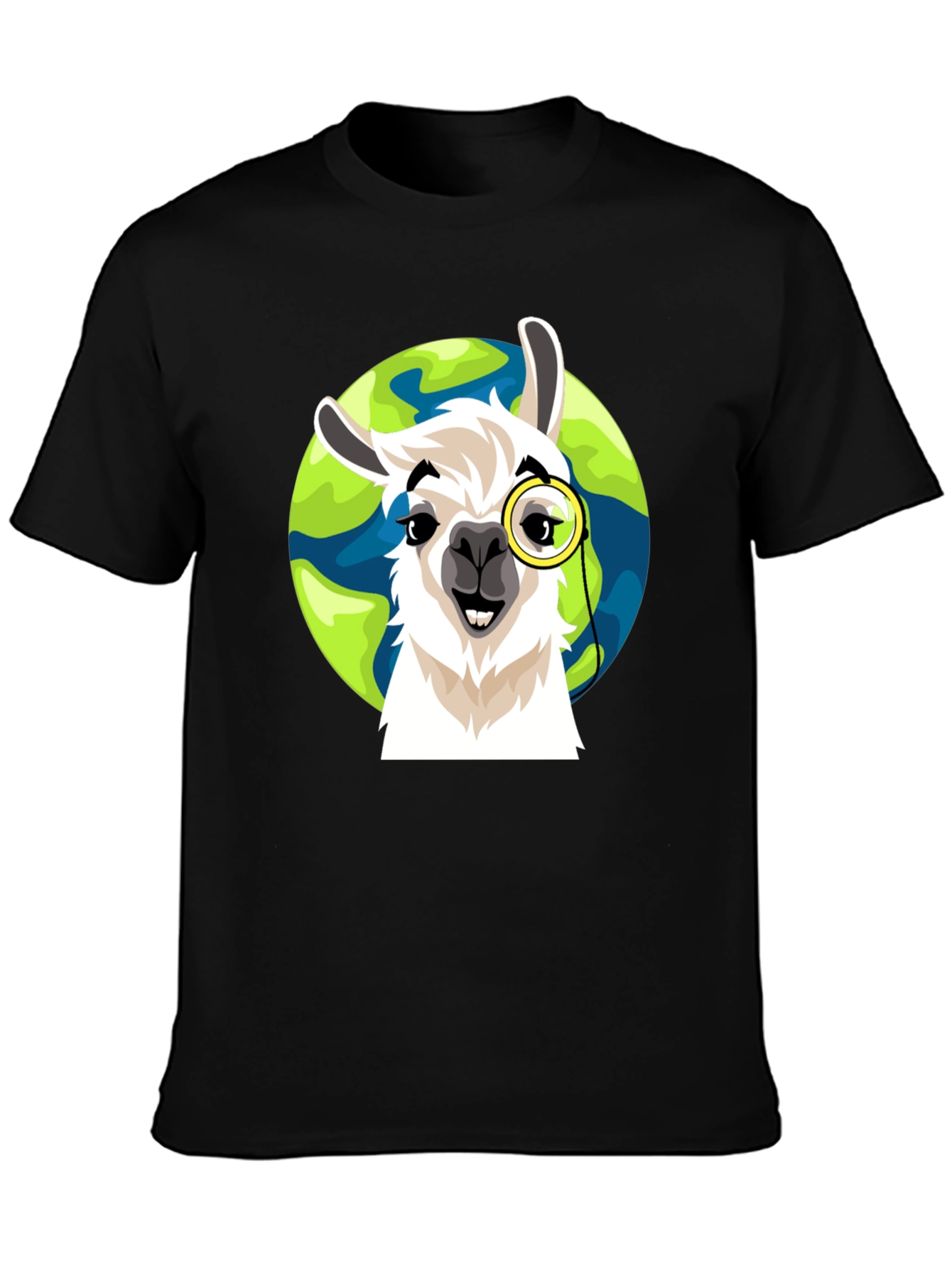 Llama Monocle Graphic T-Shirt - Eco-Friendly Design