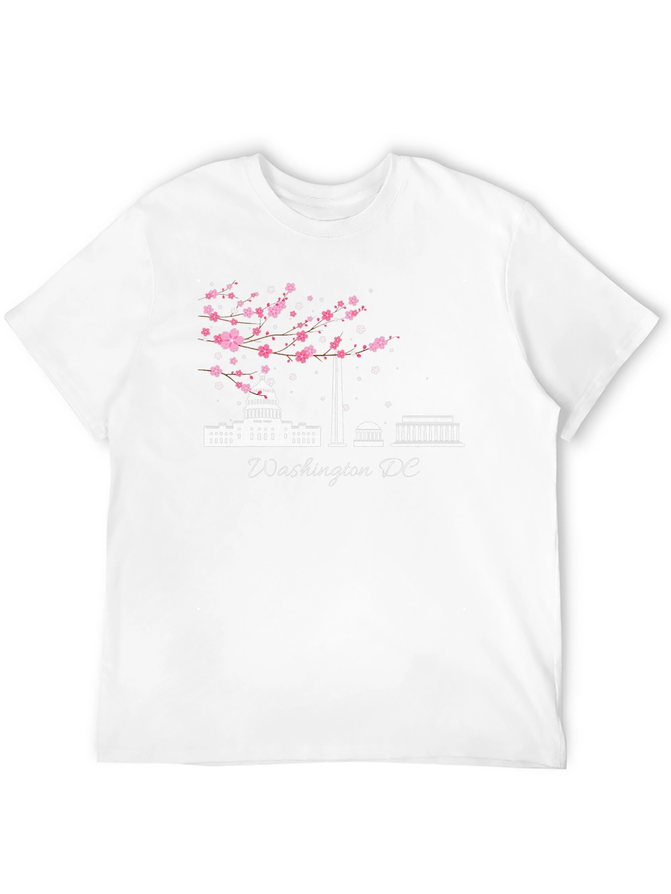 Washington D.C. Skyline Cherry Blossom Graphic Tee
