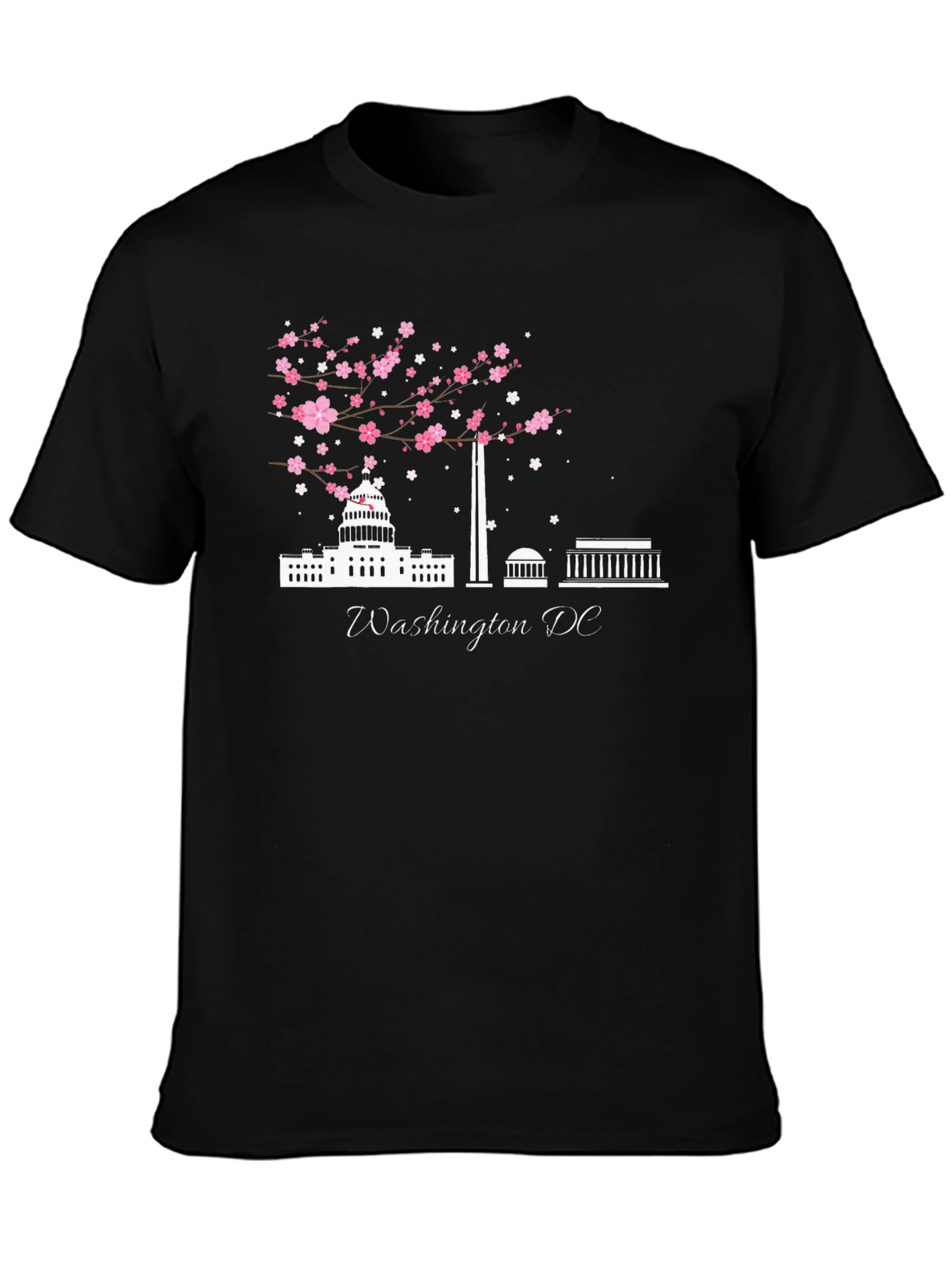 Washington D.C. Skyline Cherry Blossom Graphic Tee