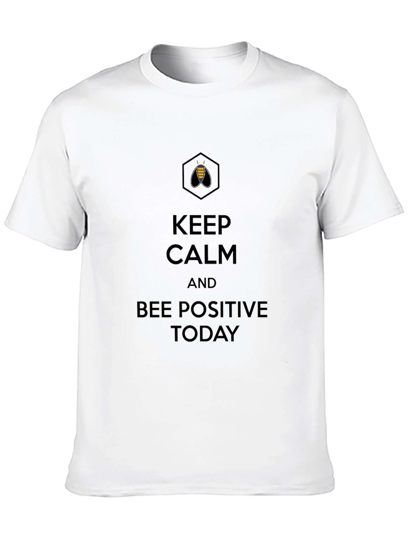 Keep Calm & Bee Positive Black T-Shirt