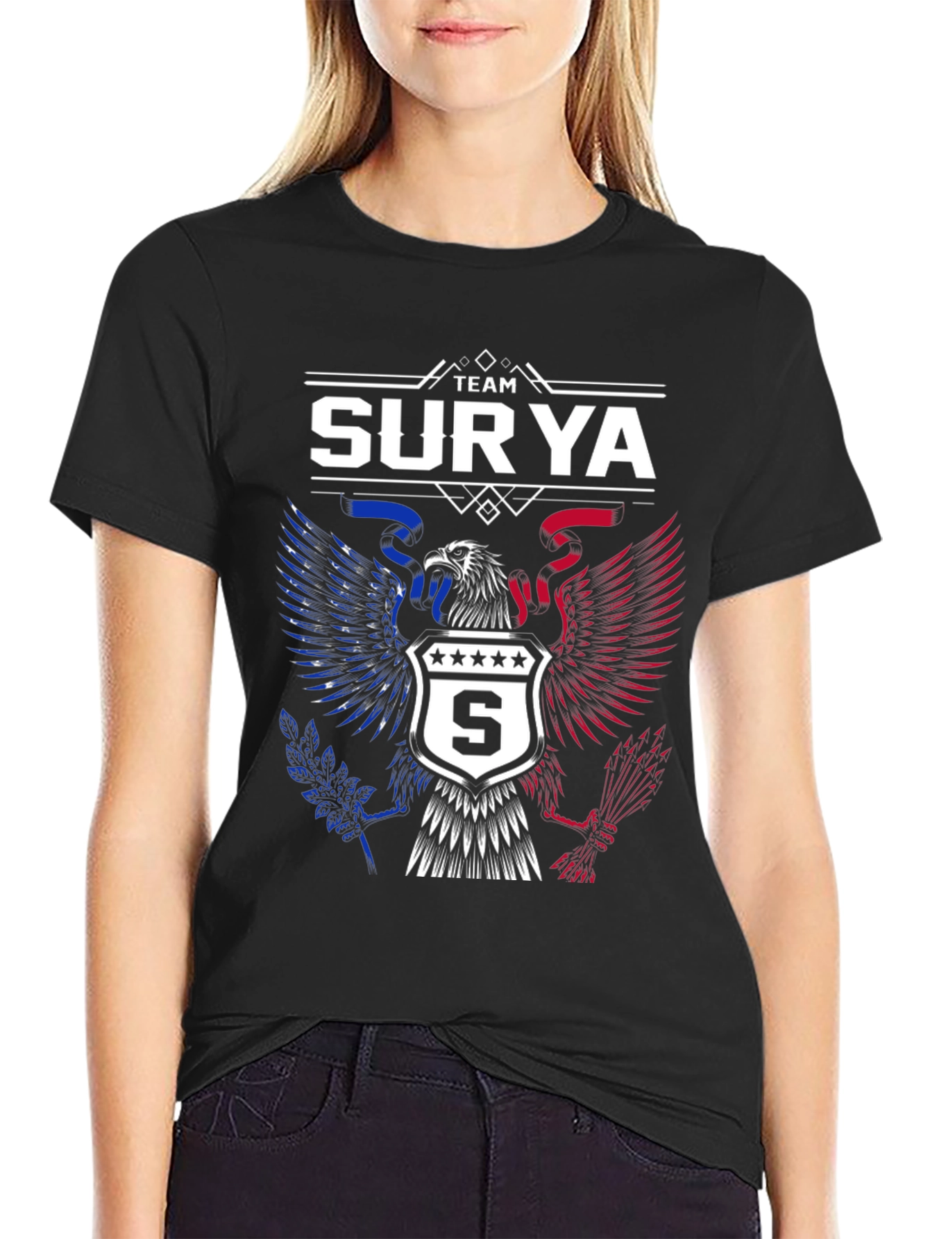 Team Surya Eagle Crest Graphic T-Shirt