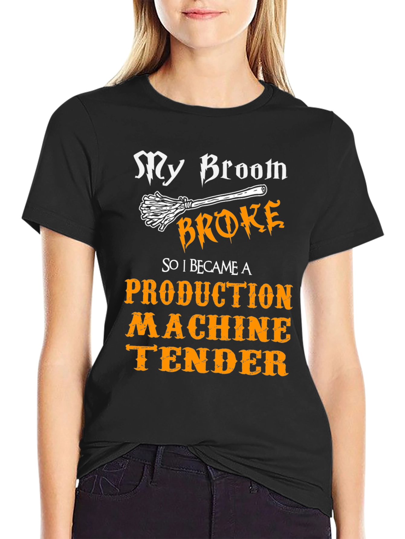 Broom Broke Production Machine Tender T-Shirt